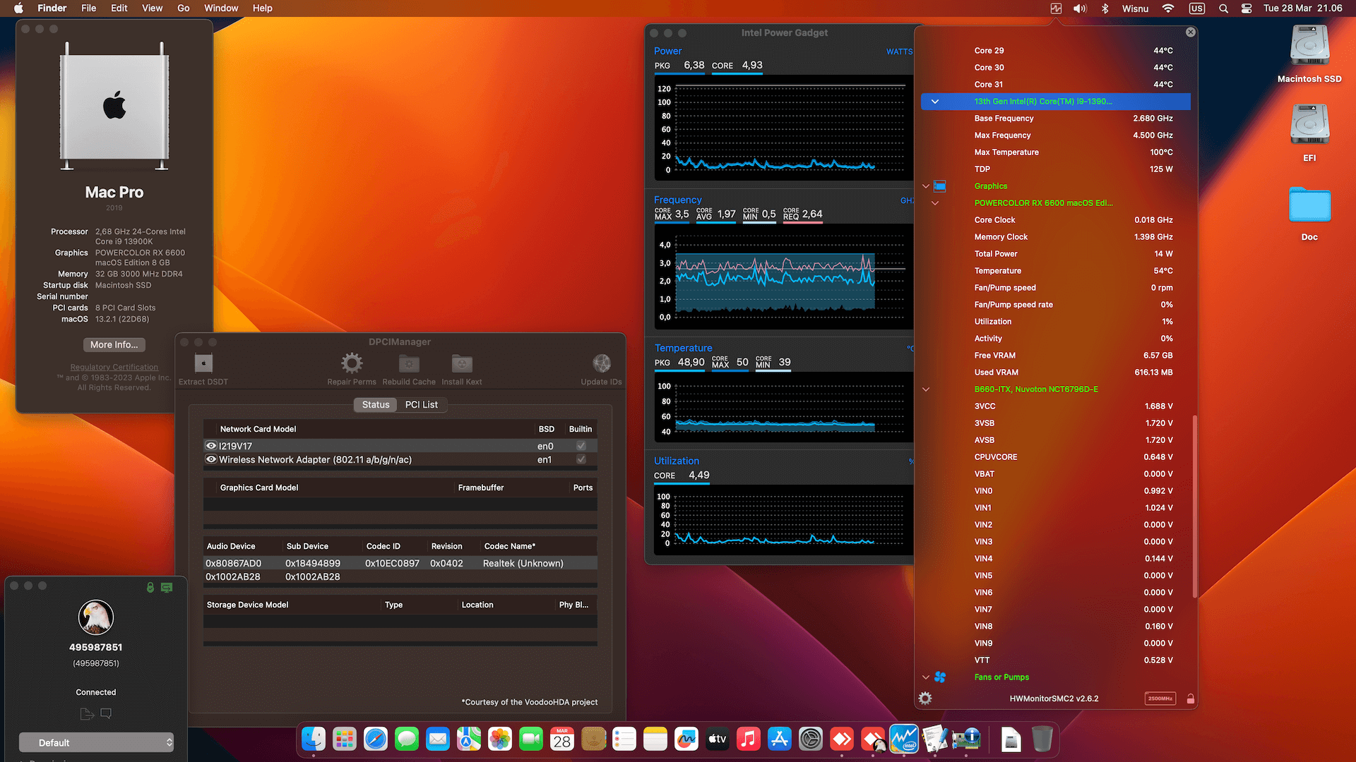 Asrock DeskMeet B660 Series + Intel Core i9 13900K + Power Color RX 6600   OpenCore 1