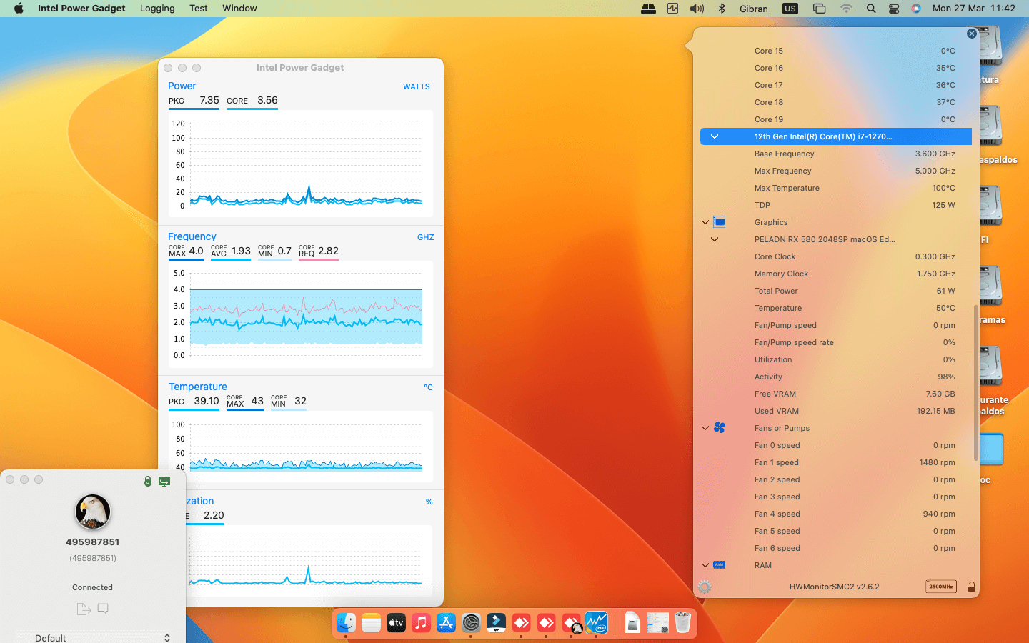 Asus ROG Strix Z690 A Gaming Wifi D4 + Intel Core i7 12700K + Peladn RX 580 2048SP   OpenCore 3
