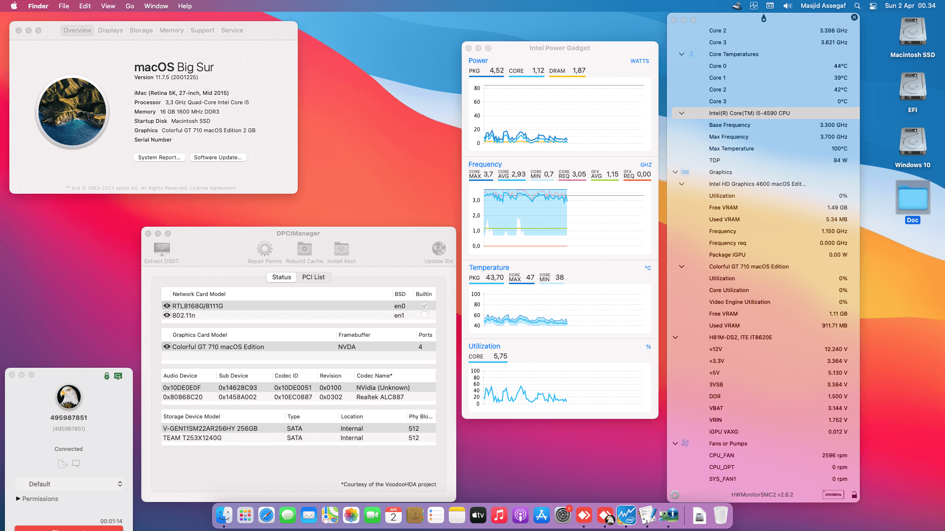 Gigabyte GA H81M DS2 + Intel Core i5 4590 + Colorful GT 710   OpenCore 1