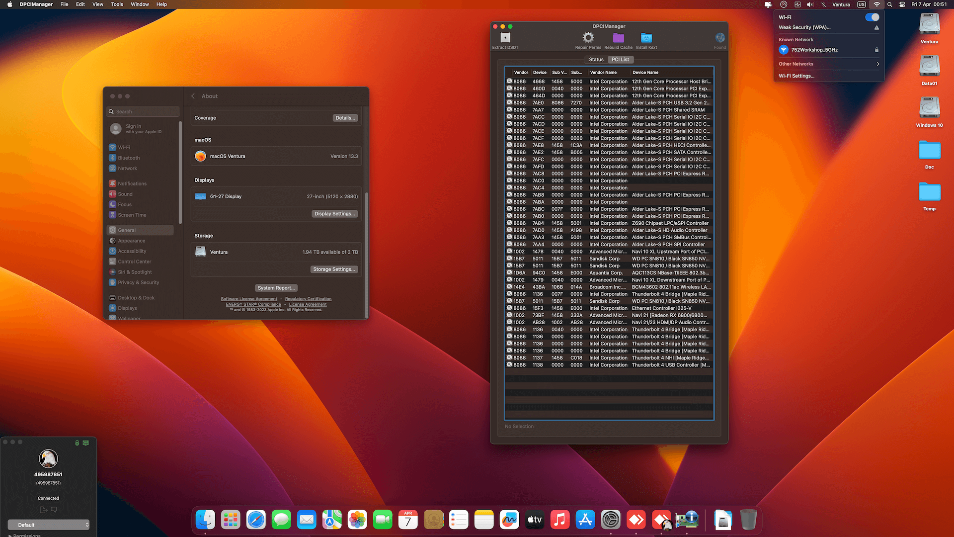 Gigabyte Z690 Aero D + Intel Core i7 12700K + Gigabyte RX 6800 XT   OpenCore 2