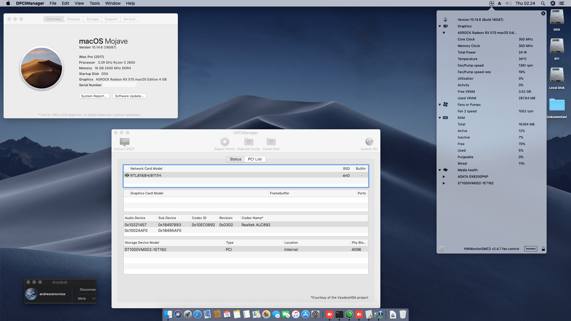 Asrock B450 Steel Legend + AMD Ryzen 5 2600 + Asrock RX 570 1