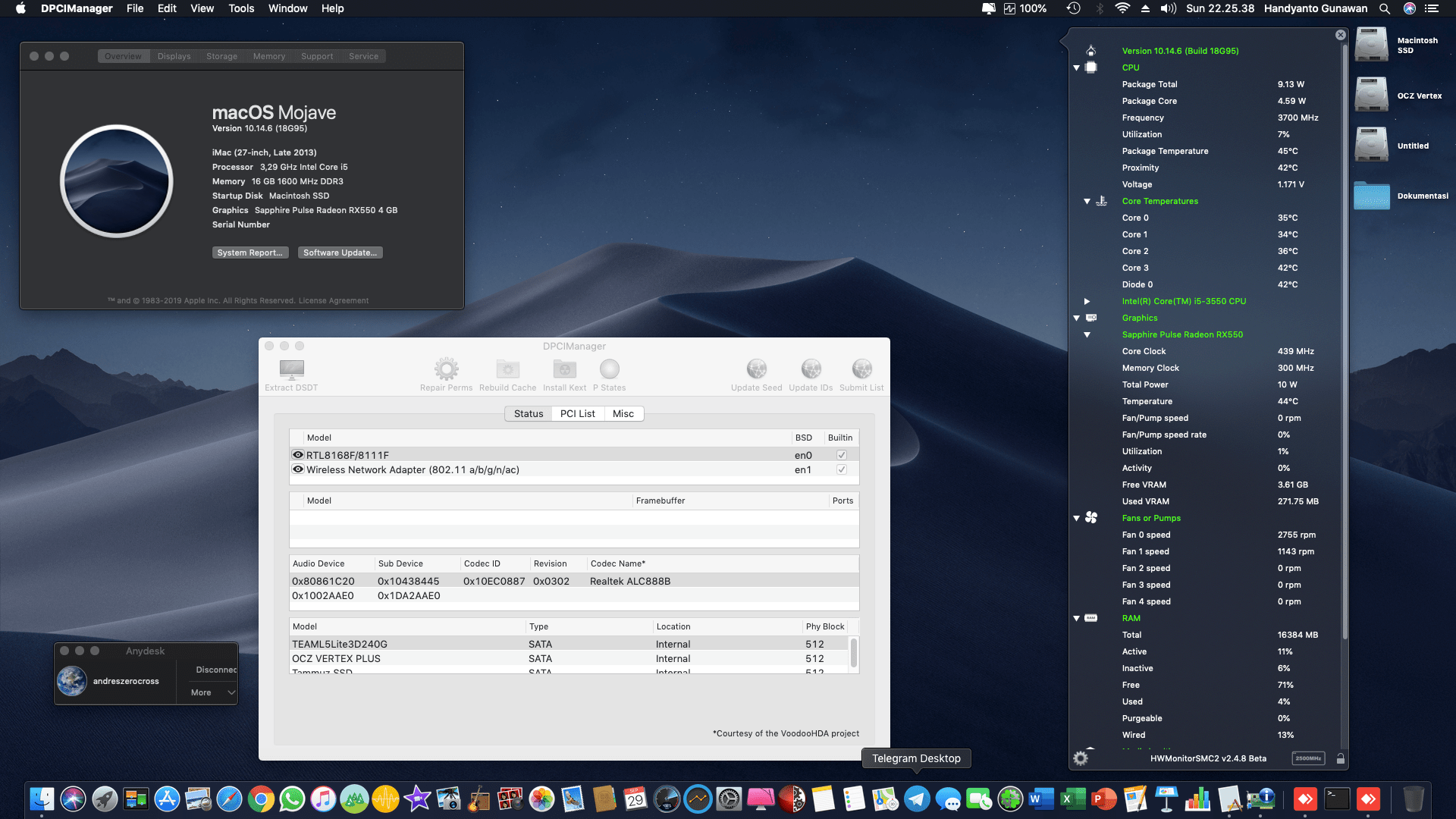 Asus H61MK + Intel Core i5 3550 + AMD Radeon RX 550 1