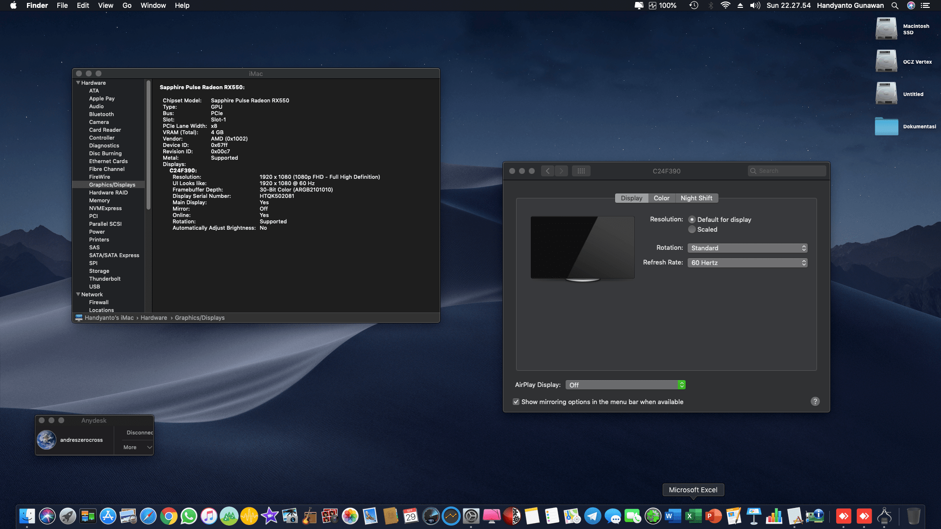 Asus H61MK + Intel Core i5 3550 + AMD Radeon RX 550 5