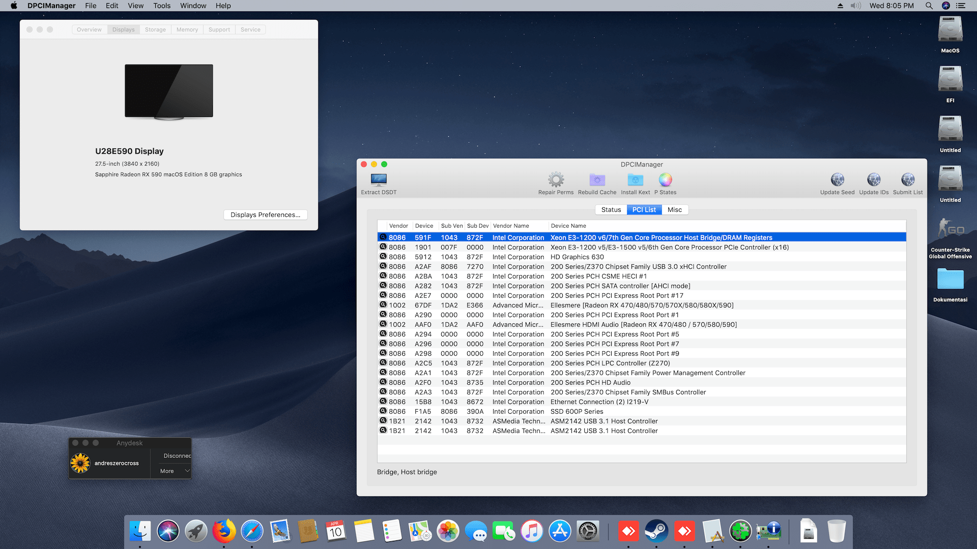Asus Maximus IX Hero + Intel Core i7 7700K + Sapphire RX590 2
