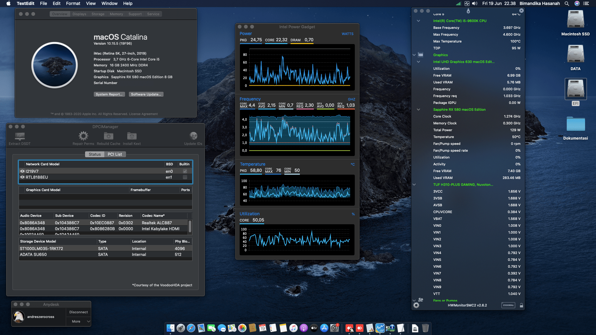 Asus TUF H310 Plus Gaming + Intel Core i5 9600K + Sapphire RX 580 1