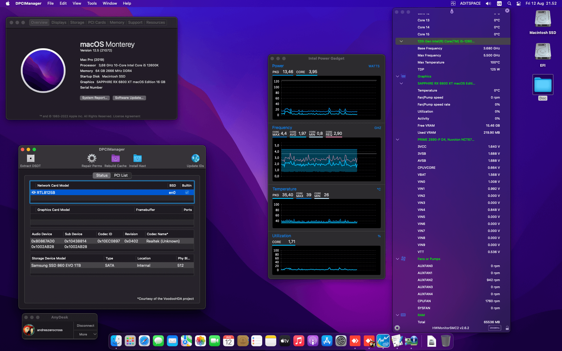 Asus prima Z690 P D4 + Intel Core i5 12600K + Sapphire RX 6800 XT   OpenCore 1