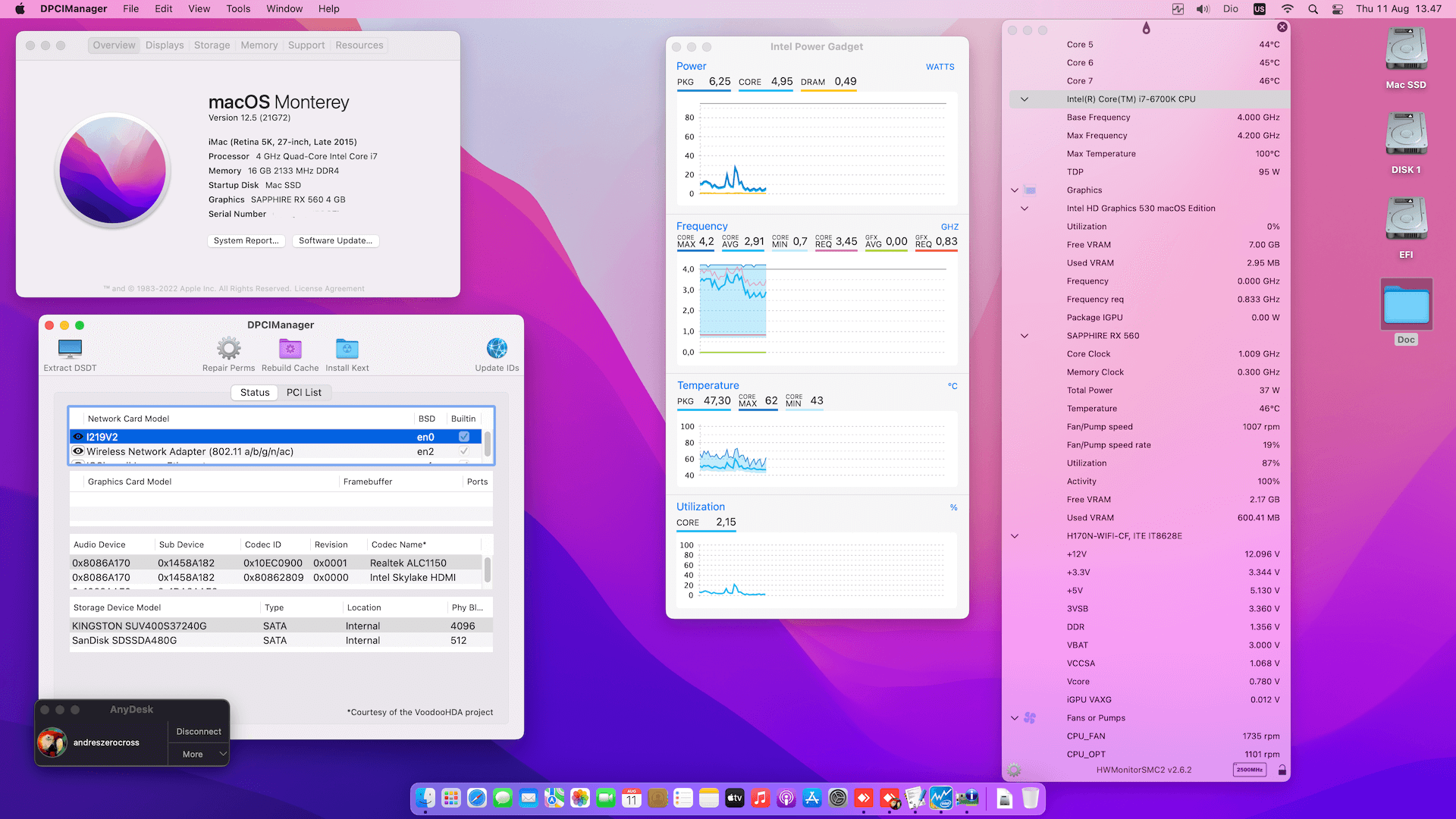 Gigabyte GA H170N WIFI + Intel Core i7 6700K + Sapphire RX 560   OpenCore 1