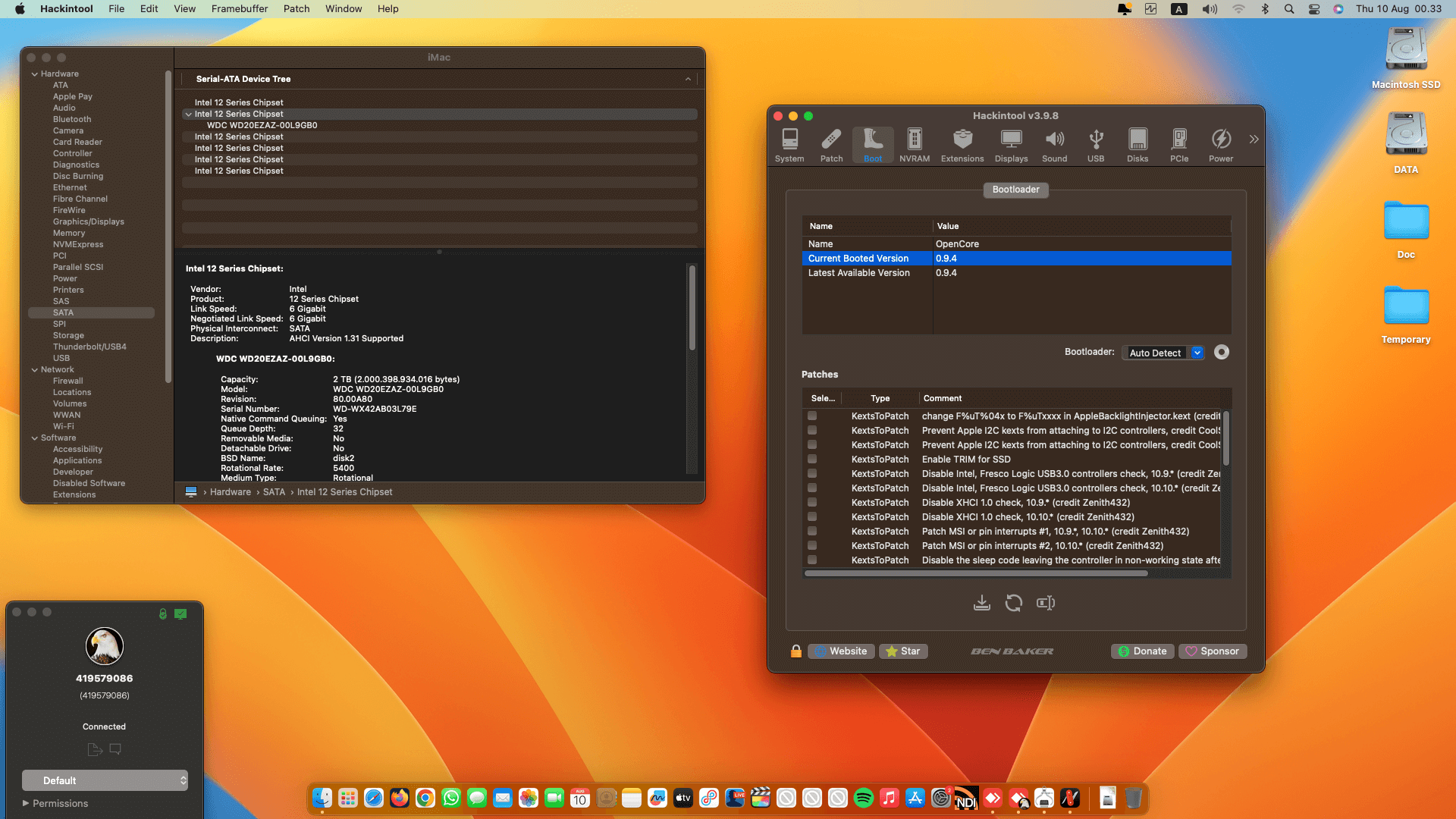Gigabyte B460 Aorus Pro AC + Intel Core i9 10900 + Asrock RX 6650 XT   OpenCore 1