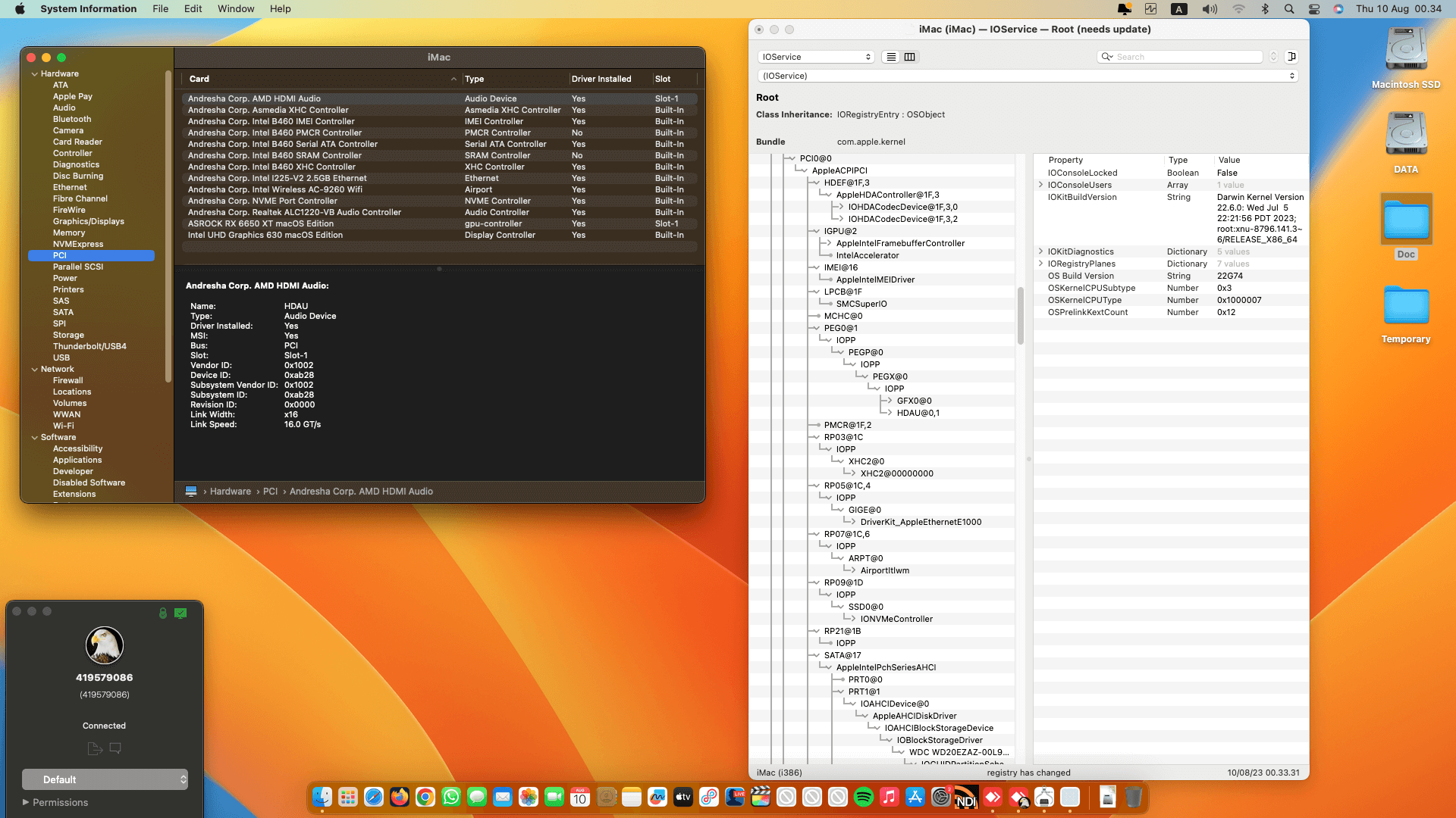 Gigabyte B460 Aorus Pro AC + Intel Core i9 10900 + Asrock RX 6650 XT   OpenCore 1