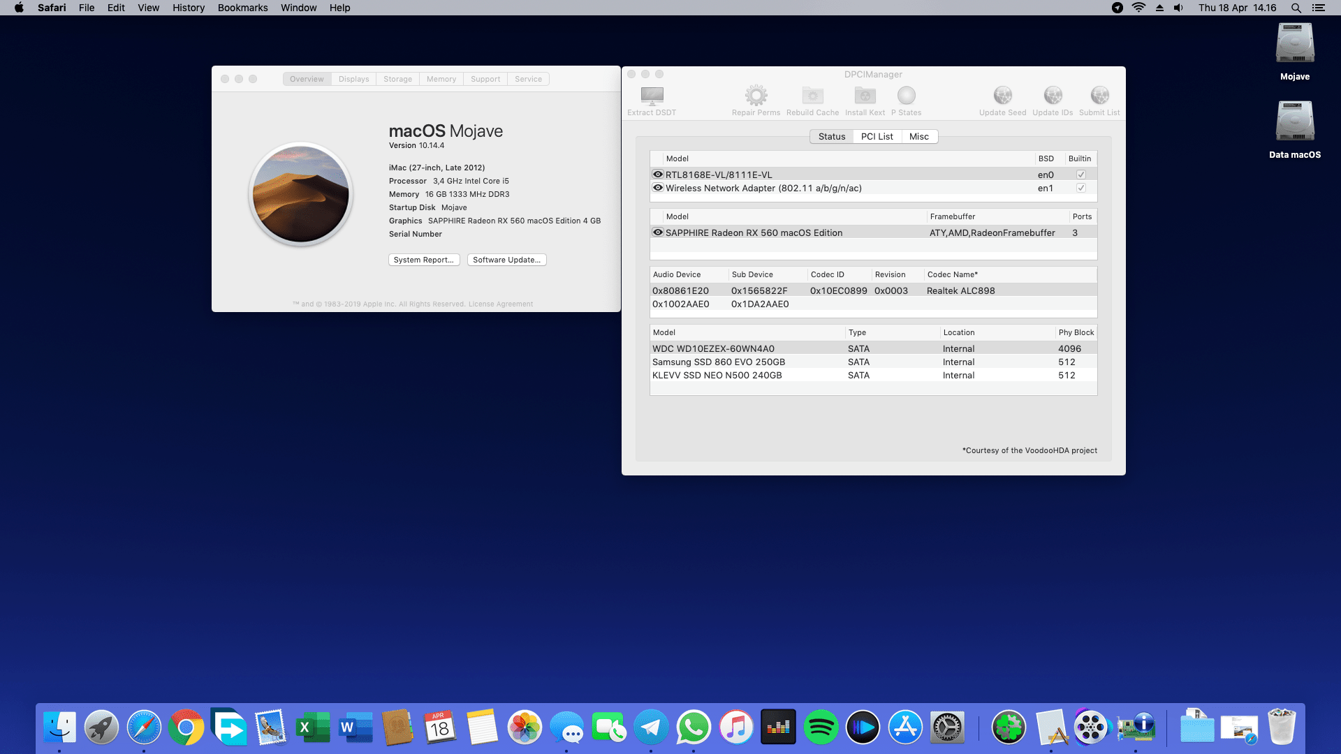 Biostar Z77X Hifi + Intel Core i5 3570 + Sapphire RX 560 1