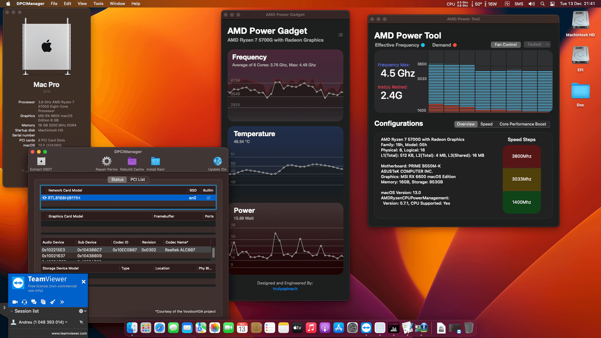 Asus Prime B550M K + AMD Ryzen 7 5700G + MSI RX 6600   OpenCore 1
