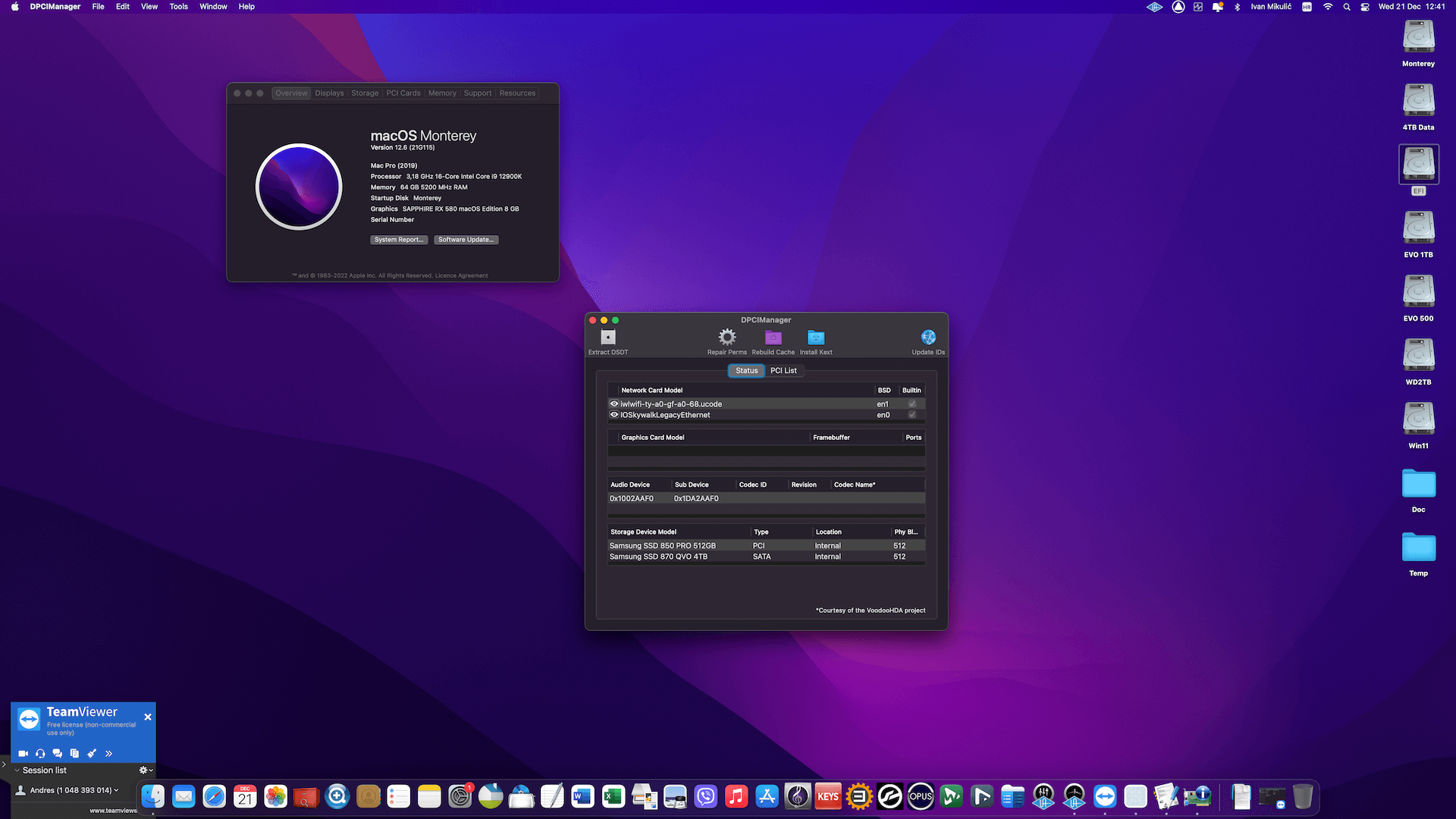 Asus ROG Maximus Z690 Hero + Intel Core i9 12900K + Sapphire RX 580 2nd   OpenCore 1