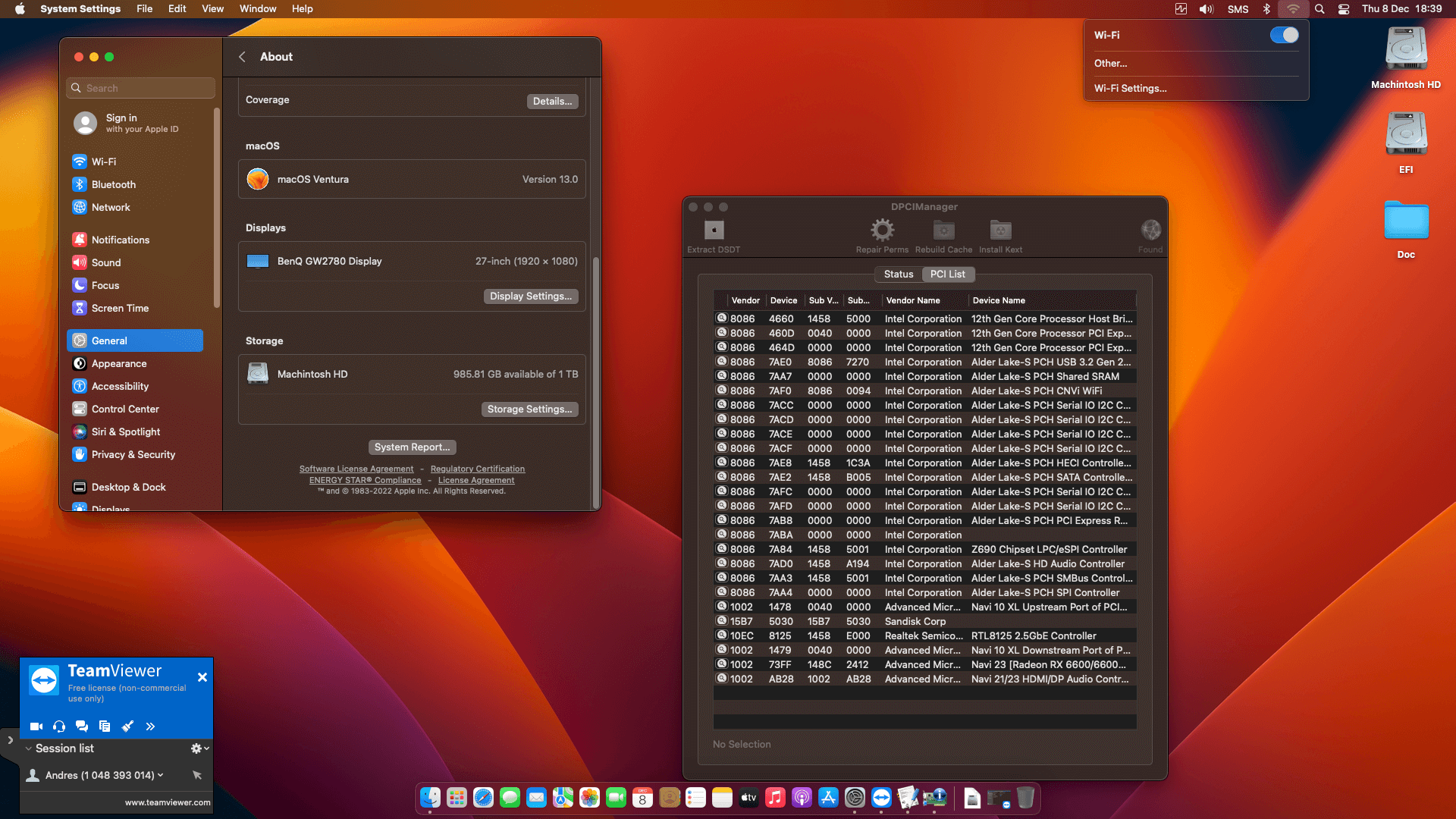 Gigabyte Z690 UD AX DDR4 V2 + Intel Core i9 12900K + Power Color RX 6600 XT OpenCore 2