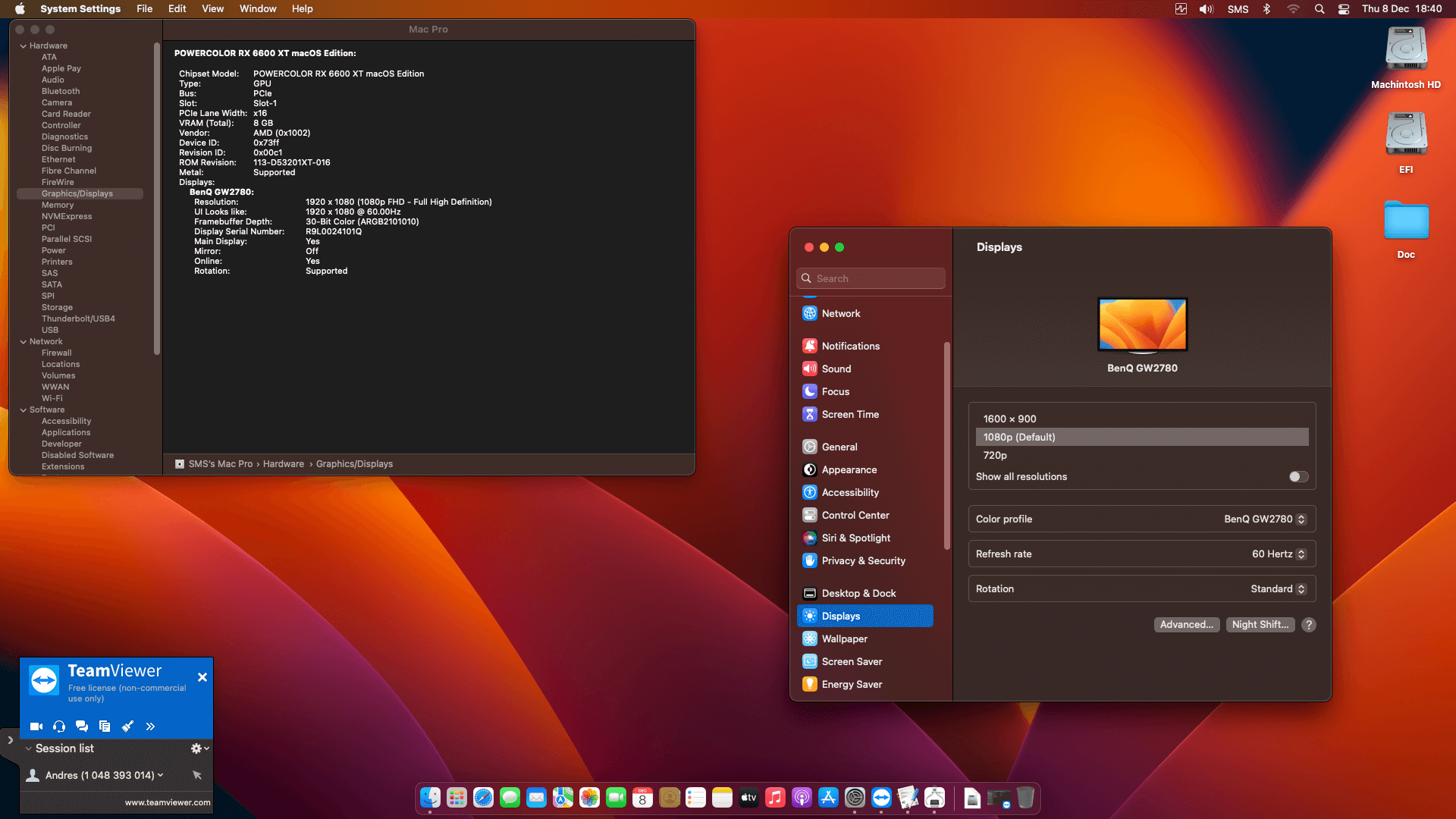Gigabyte Z690 UD AX DDR4 V2 + Intel Core i9 12900K + Power Color RX 6600 XT OpenCore 5