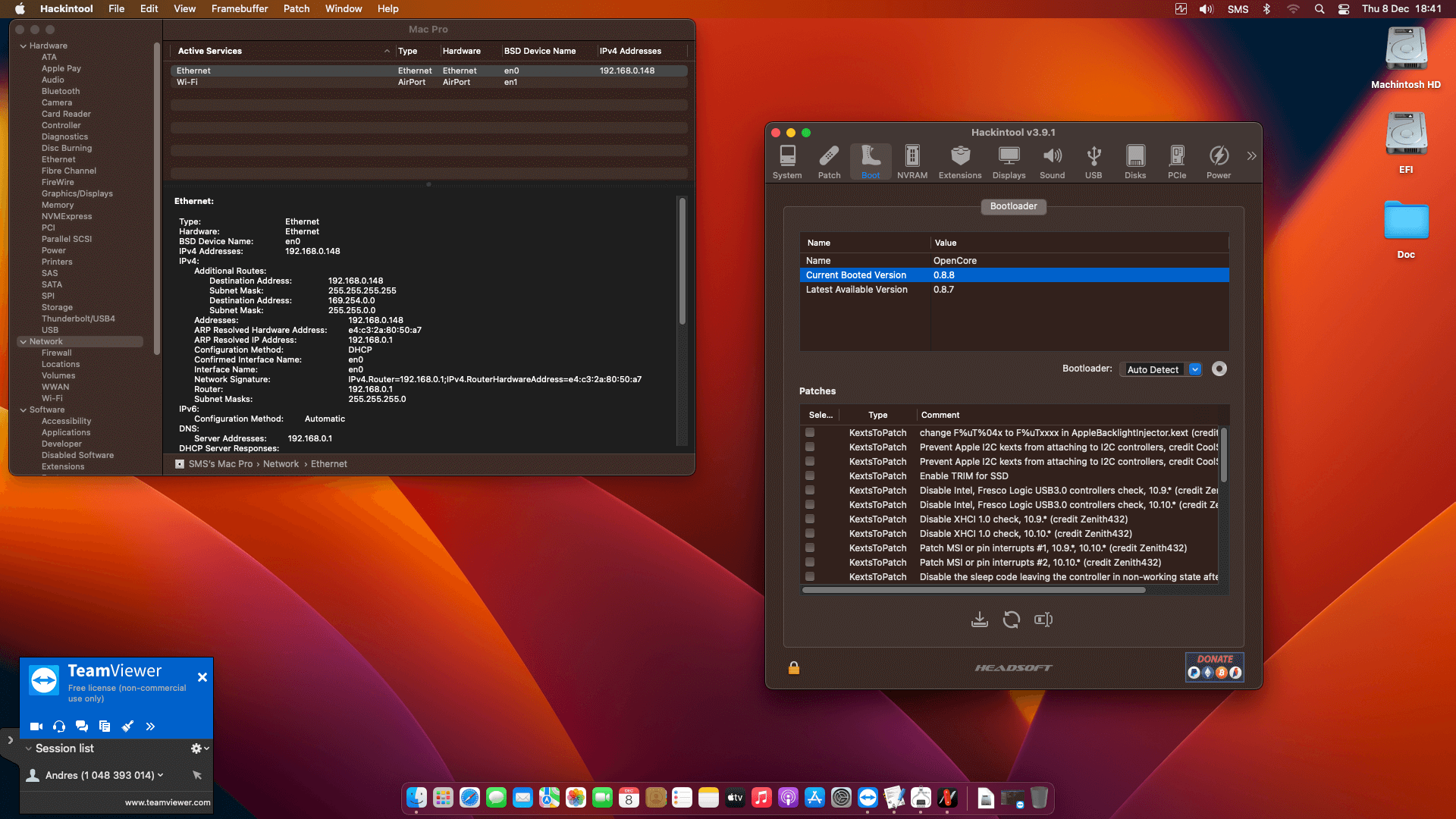 Gigabyte Z690 UD AX DDR4 V2 + Intel Core i9 12900K + Power Color RX 6600 XT OpenCore 8
