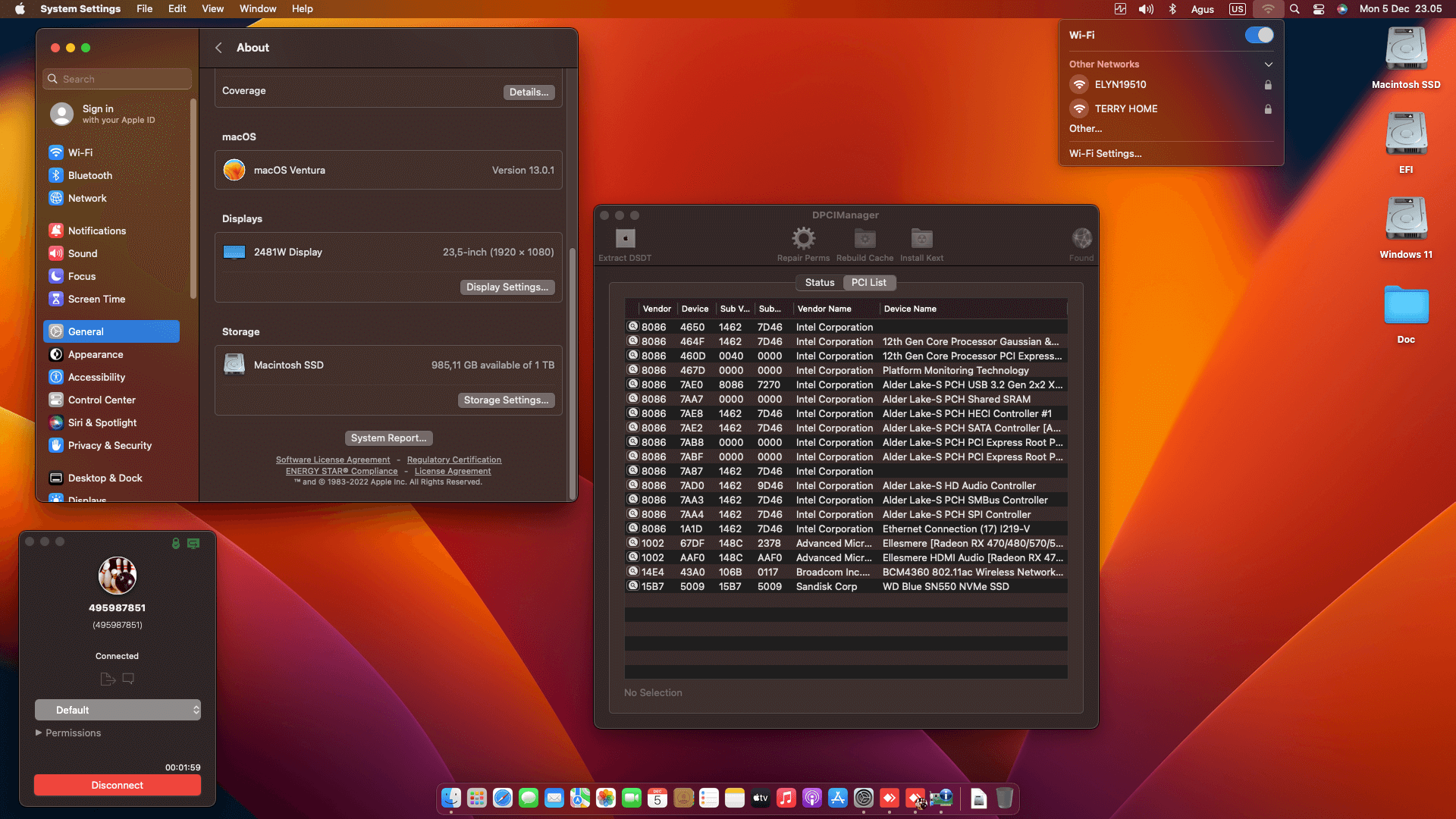 MSI PRO H610M G DDR4 + Intel Core i5 12400F + Power Color RX 580 OpenCore 2