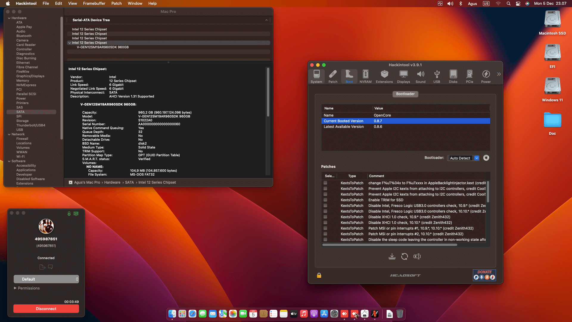 MSI PRO H610M G DDR4 + Intel Core i5 12400F + Power Color RX 580 OpenCore 8