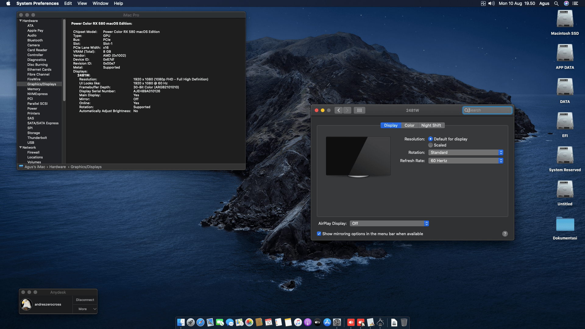 ECS H110M4 C2H + Intel Core i5 7400 + Power Color RX 580 3
