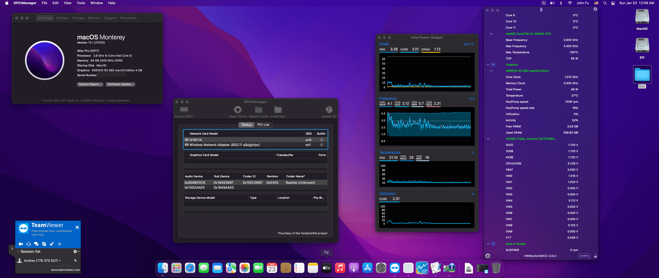 Asrock H510M ITX:ac + Intel Core i5 10400+ Asrock RX 560 OpenCore 1