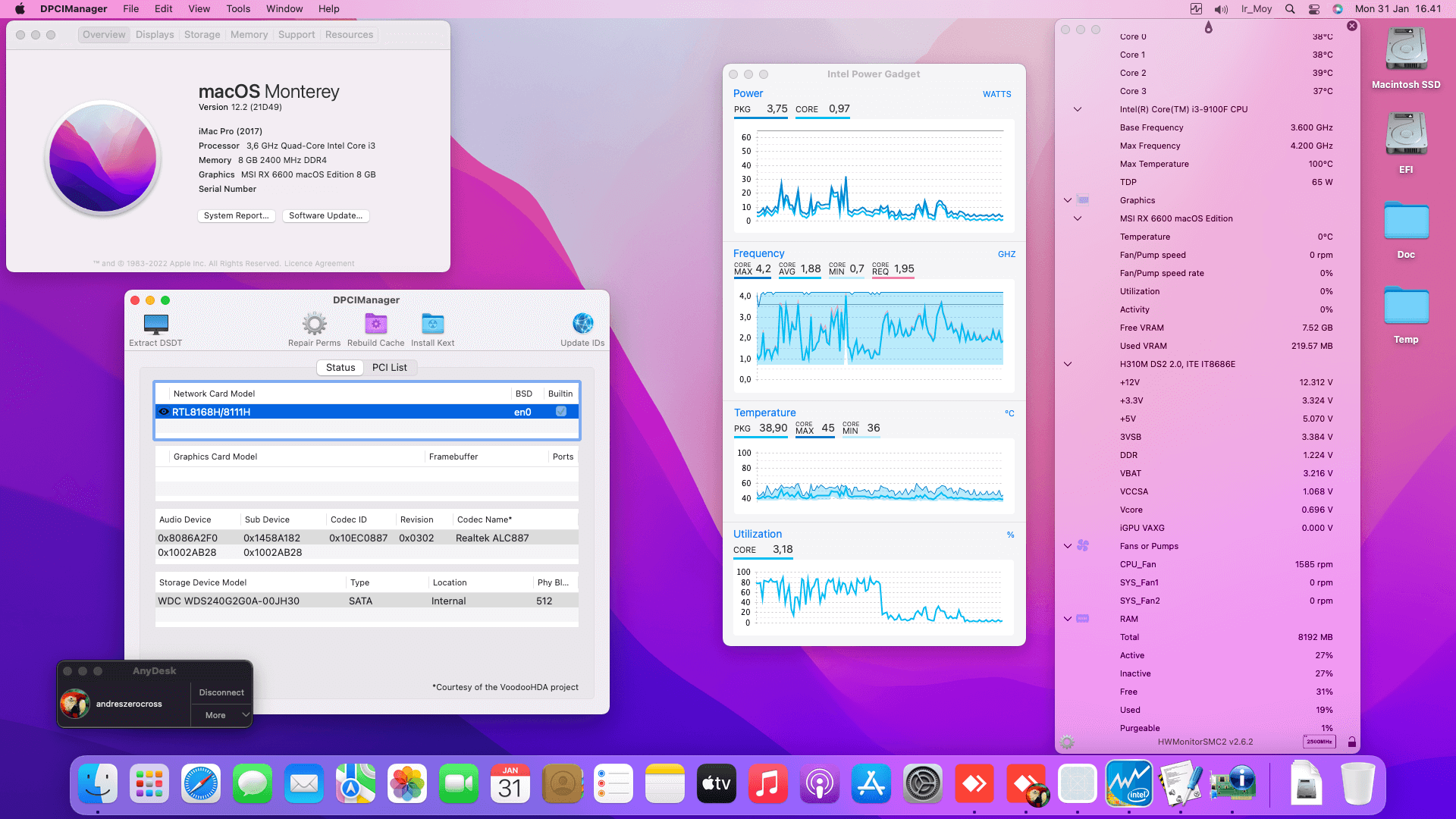 Gigabyte H310M DS2 2.0 + Intel Core i3 9100F + MSI Armor RX 6600 1