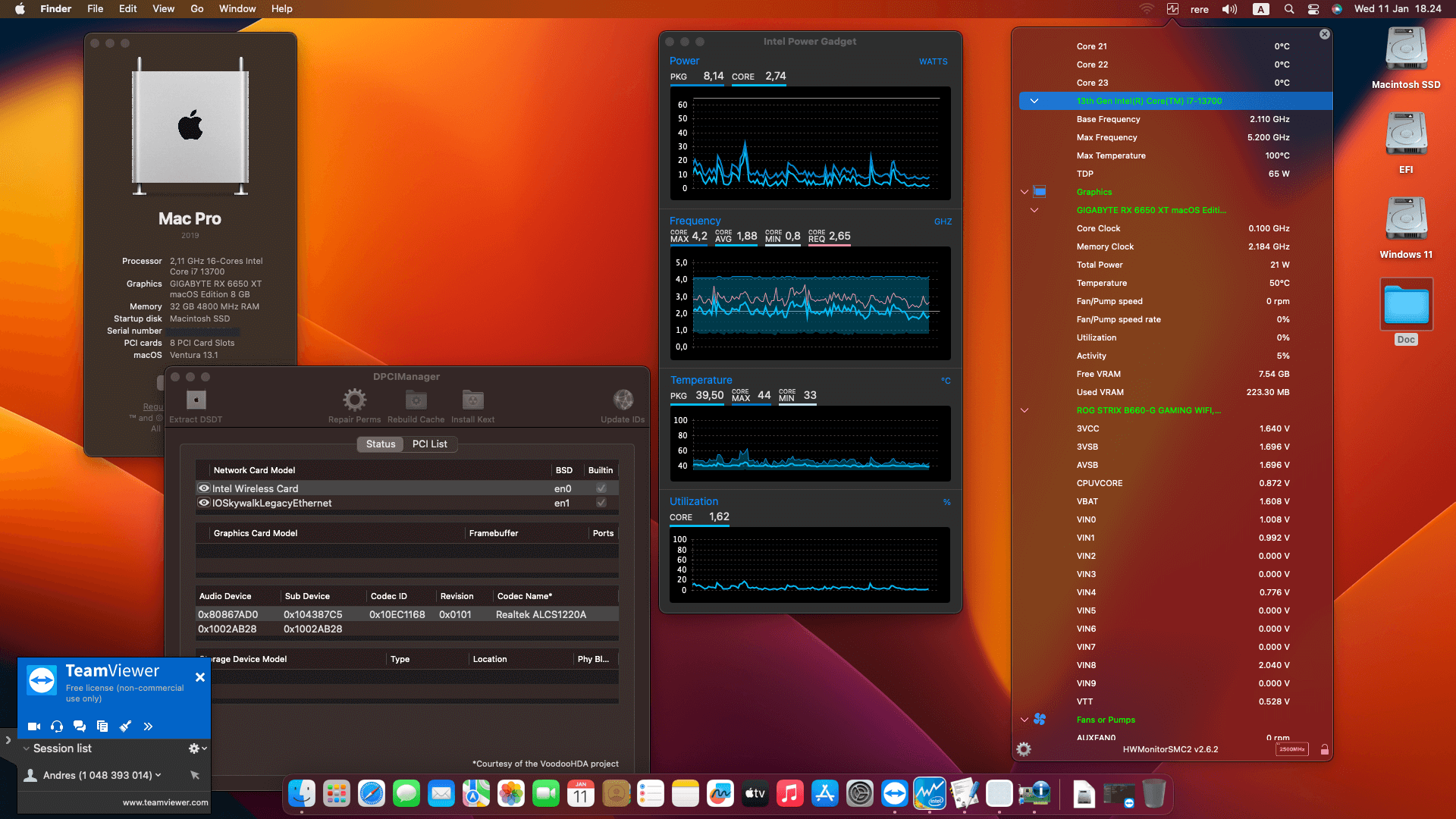 Asus ROG Strix B660 G Gaming Wifi + Intel Core i7 13700 + Gigabyte RX 6650 XT   OpenCore 1