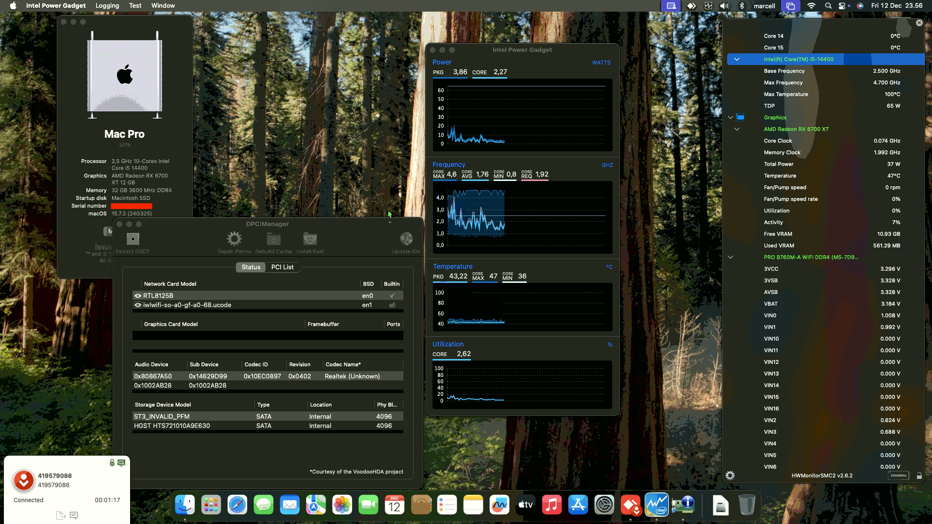 MSI Pro B760M A Wifi DDR4 + Intel Core i5 14400 + Sapphire RX 6700 XT   OpenCore 1
