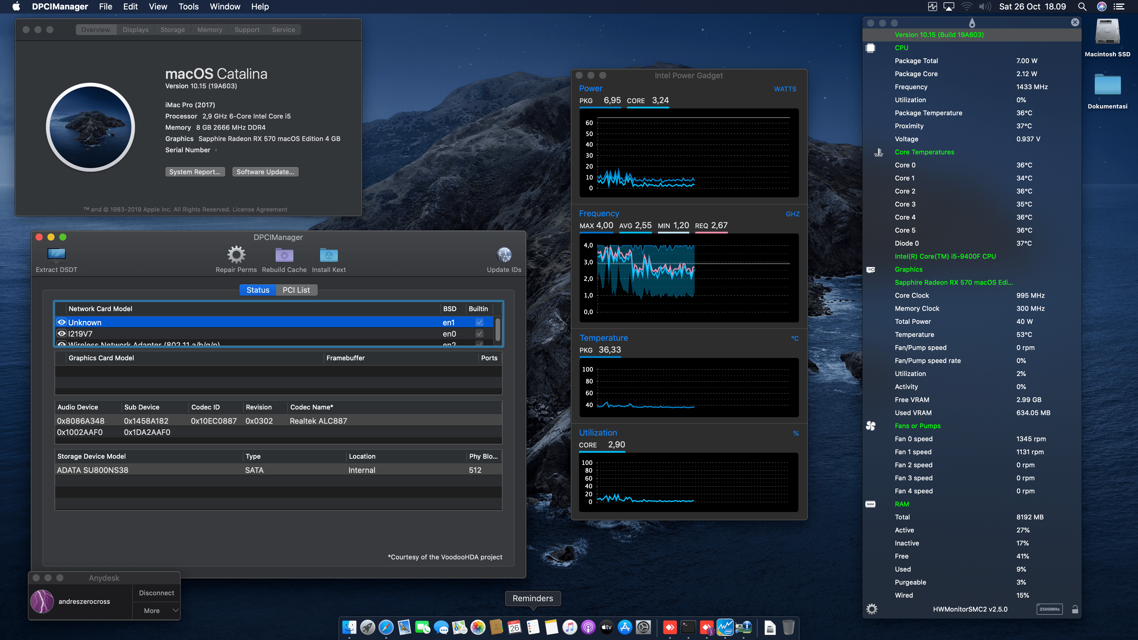 Gigabyte B360N Wifi + Intel Core i5 9400F + Sapphire RX 570 1