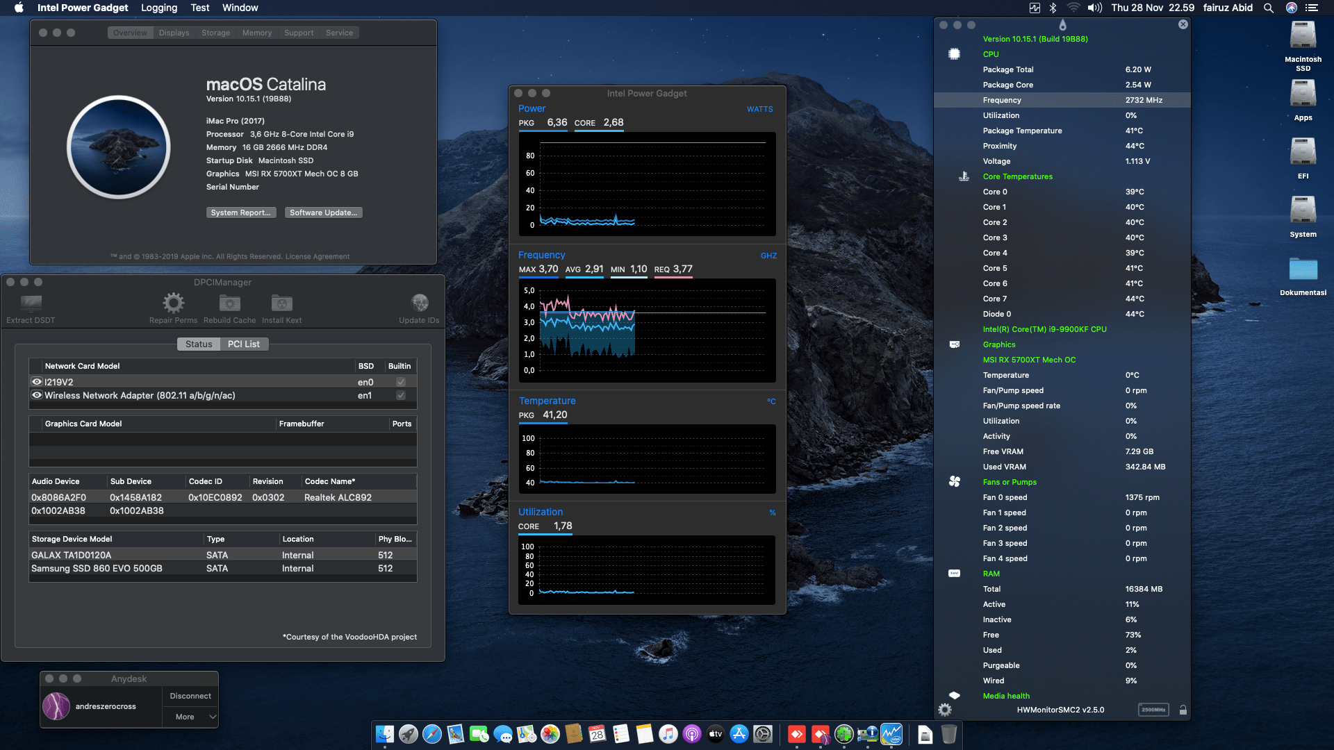 Gigabyte B365 M Aorus Elite + Intel Core i9 9900KF + MSI RX 5700XT 1