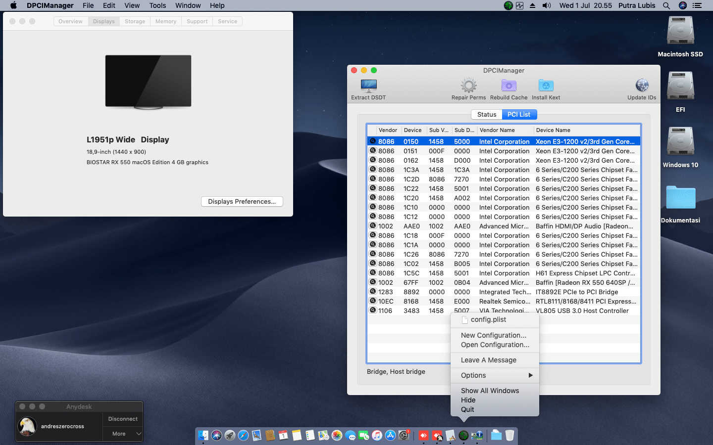 Gigabyte GA H61M S2P + Intel Core i5 3470 + Biostar RX 550 2