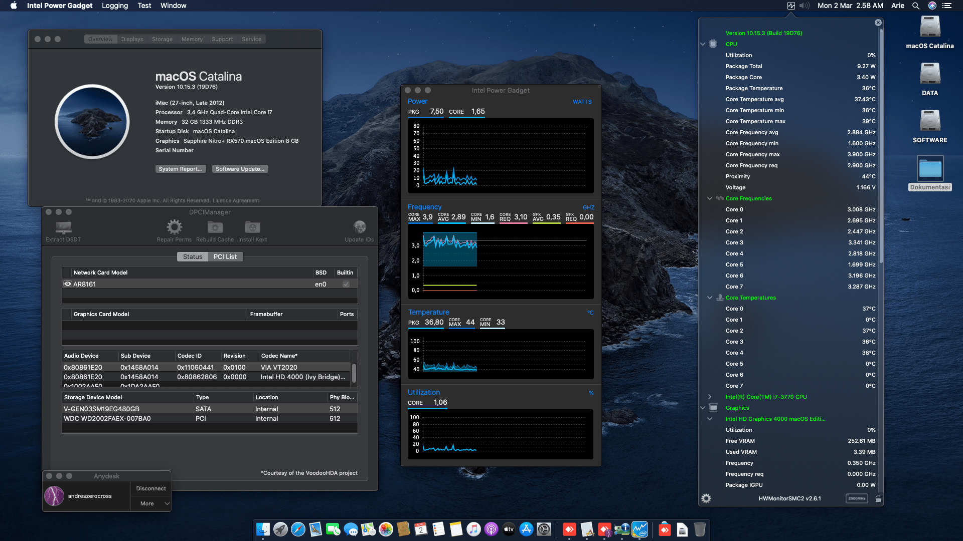 Gigabyte GA Z77X D3H + Intel Core i7 3770 + Sapphire Nitro+ RX 570 1