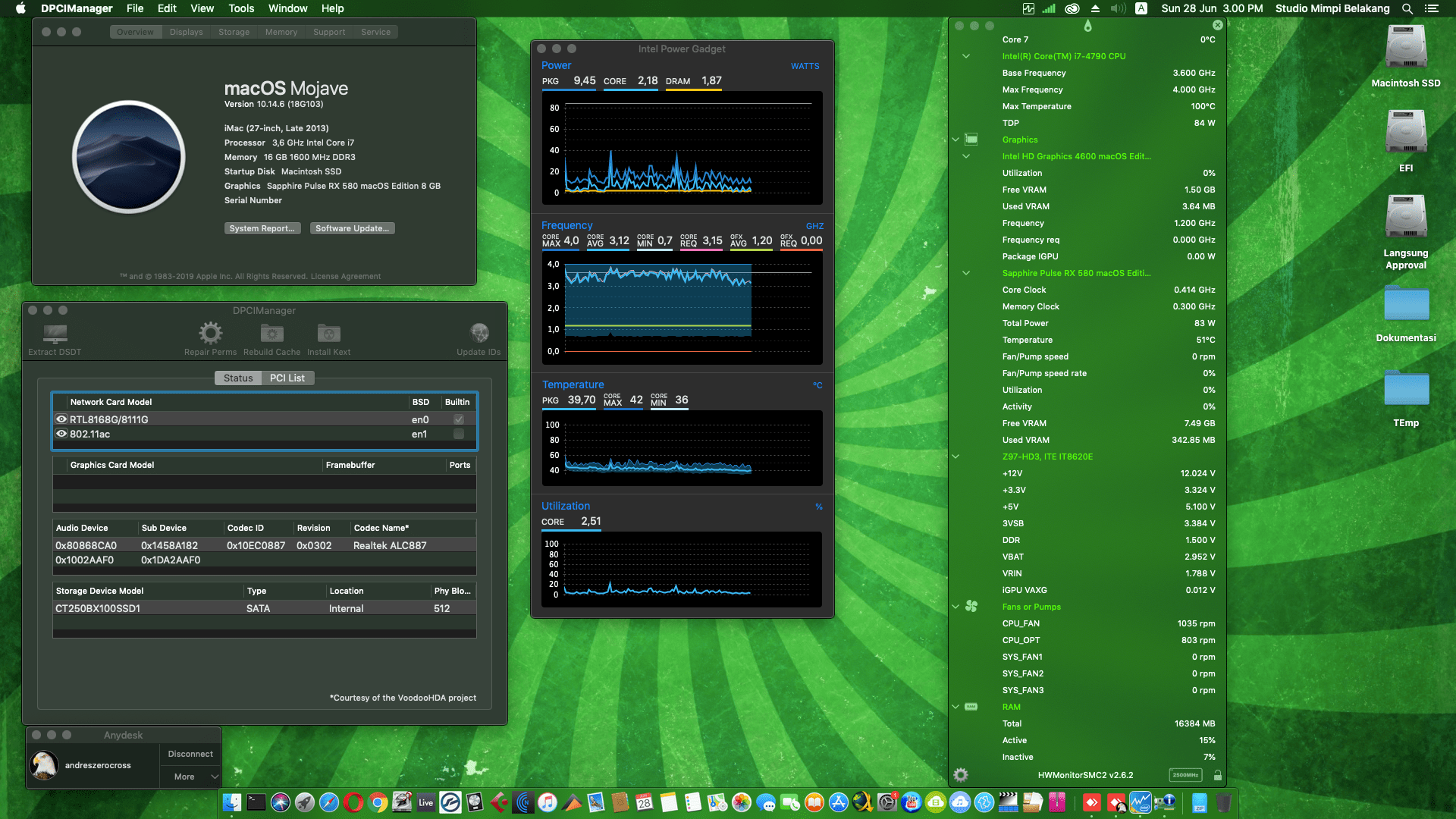 Gigabyte GA Z97 HD3 + Intel Core i7 4790 + Sapphire Pulse RX 580 2