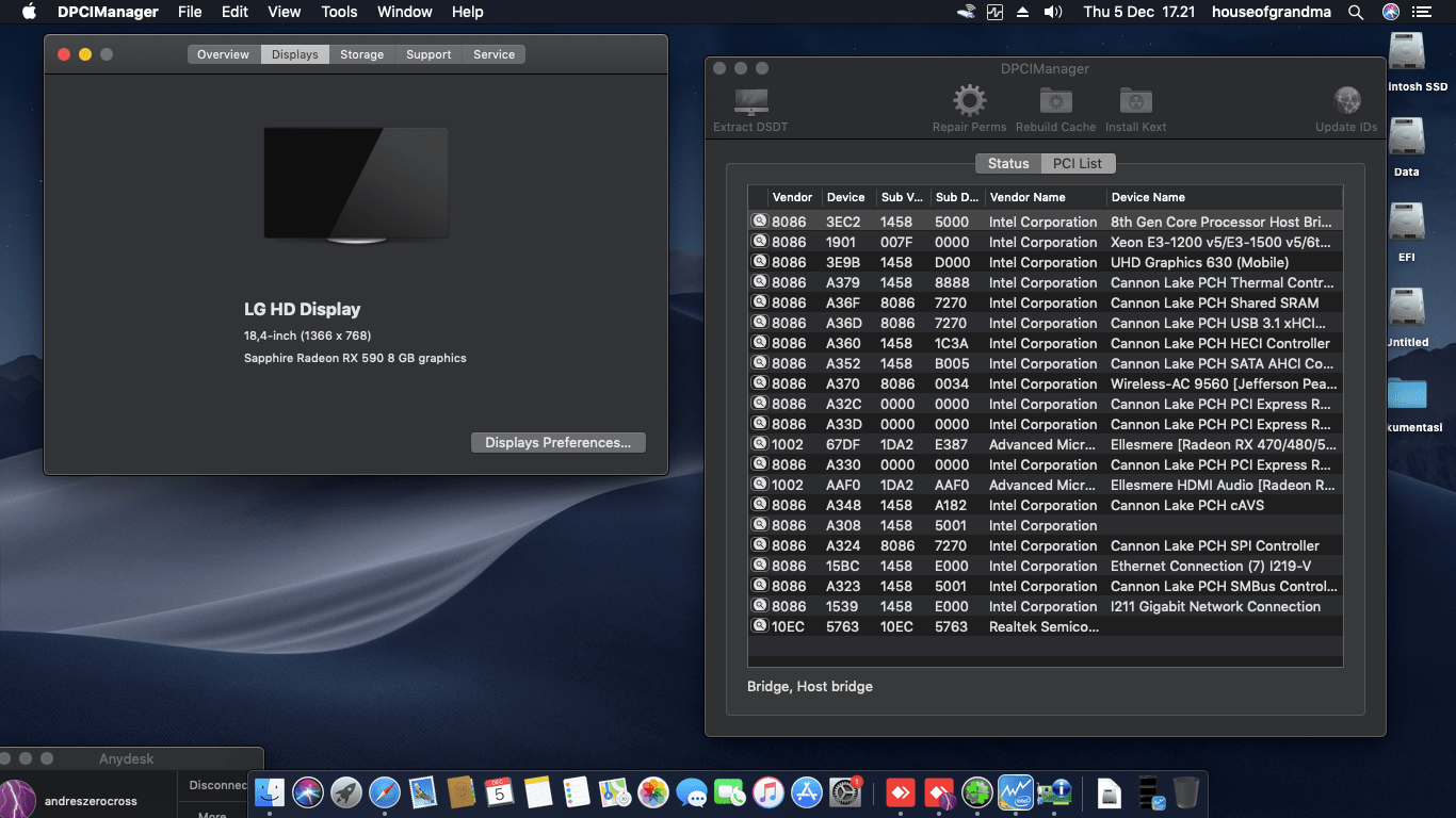Gigabyte H370N WIFI + Intel Core i5 9600K + Sapphire Radeon RX 590 2
