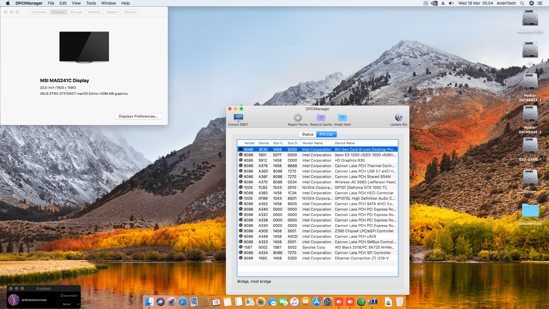 Gigabyte Z390 Aorus Master + Intel Core i9 9900K + Asus ROG Strix GTX 1050Ti 2