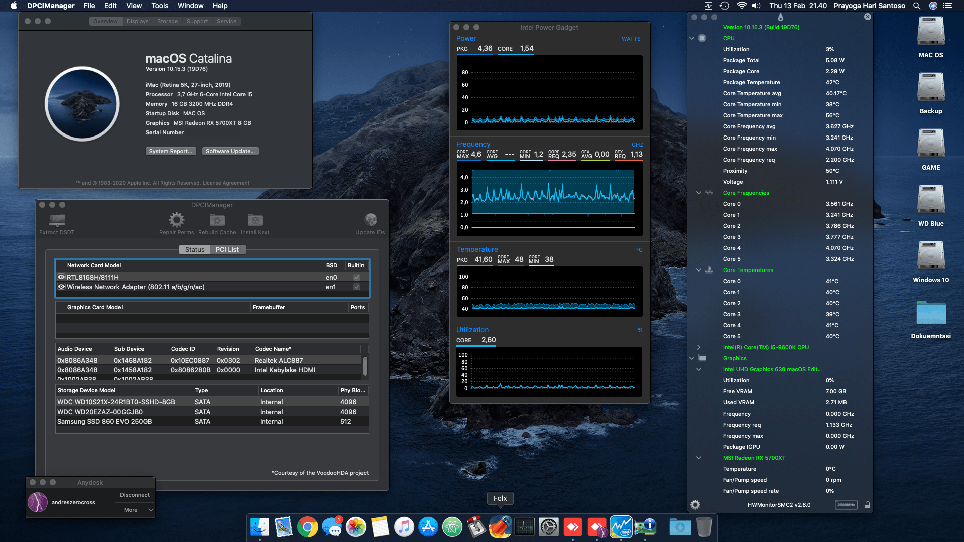 Gigabyte Z390 UD + Intel Core i5 9600K + MSI RX 5700XT 1