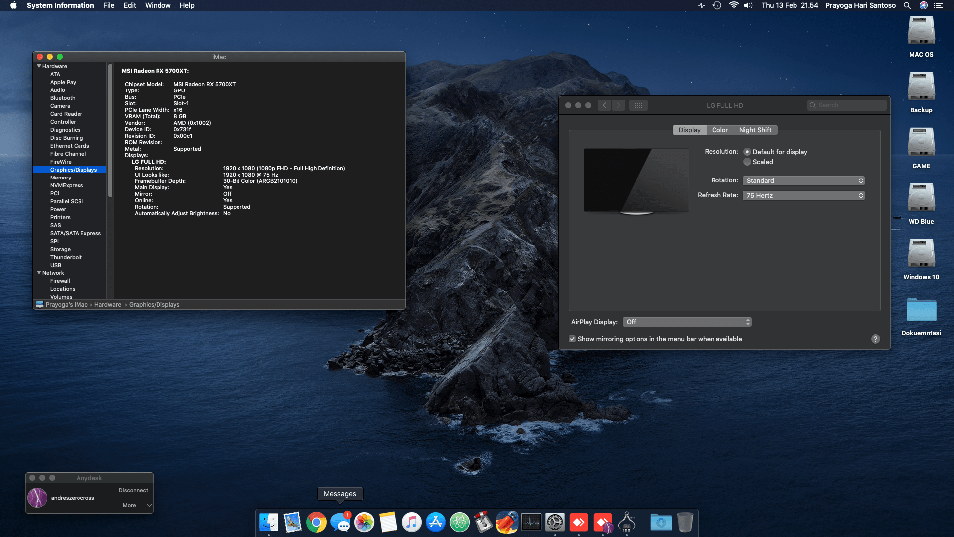 Gigabyte Z390 UD + Intel Core i5 9600K + MSI RX 5700XT 7
