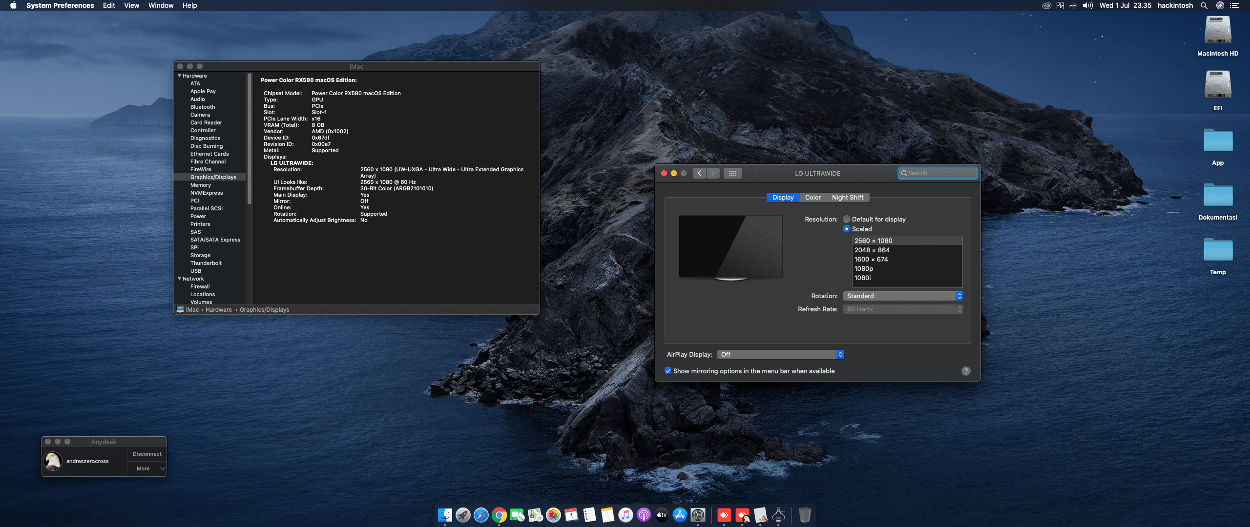 Gigabyte Z390 UD + Intel Core i5 9400F + Power Color RX 580 4