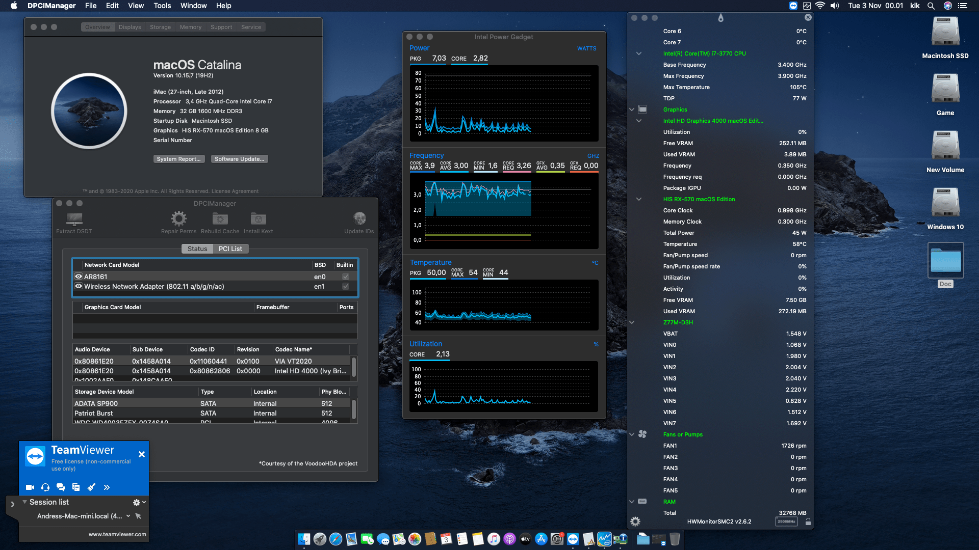 Gigabyte Z77M D3H + Intel Core i7 3770 + HIS RX 570 OpenCore 1