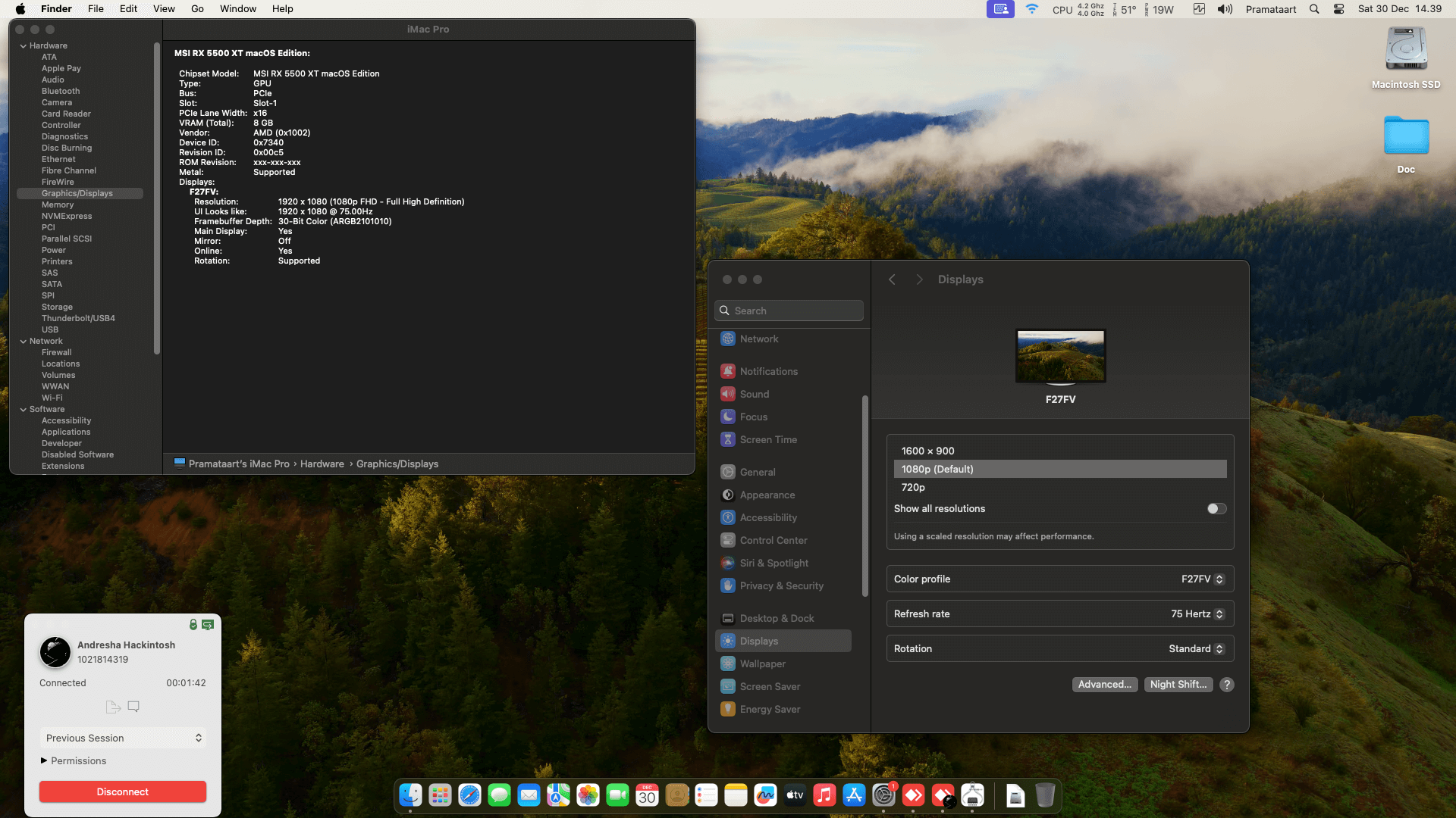 Asrock A520M HVS + AMD Ryzen 5 4600G + MSI RX 5500 XT   OpenCore 1