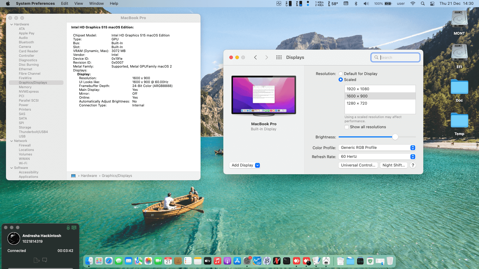 HP EliteBook Folio G1   P2C89AV (SkyLake   Intel HD 515 + I2C)   OpenCore 1