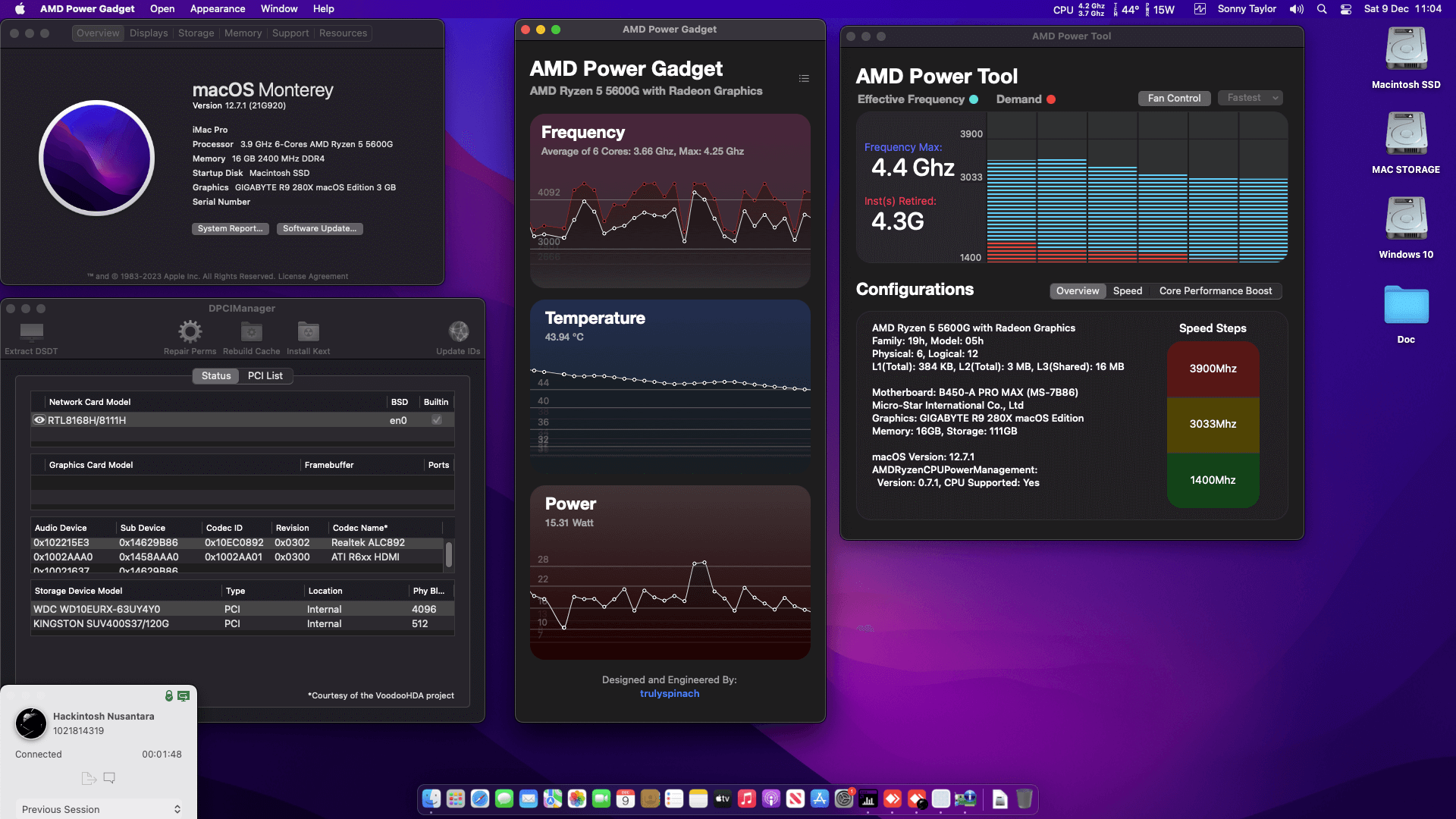 MSI B450 A PRO MAX + AMD Ryzen 5 5600G + Gigabyte R9 280X   OpenCore 1