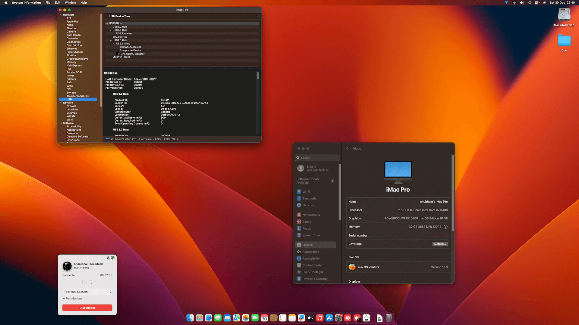 MSI Z590 A Pro + Intel Core i5 11400 + Power Color RX 6800   OpenCore 1