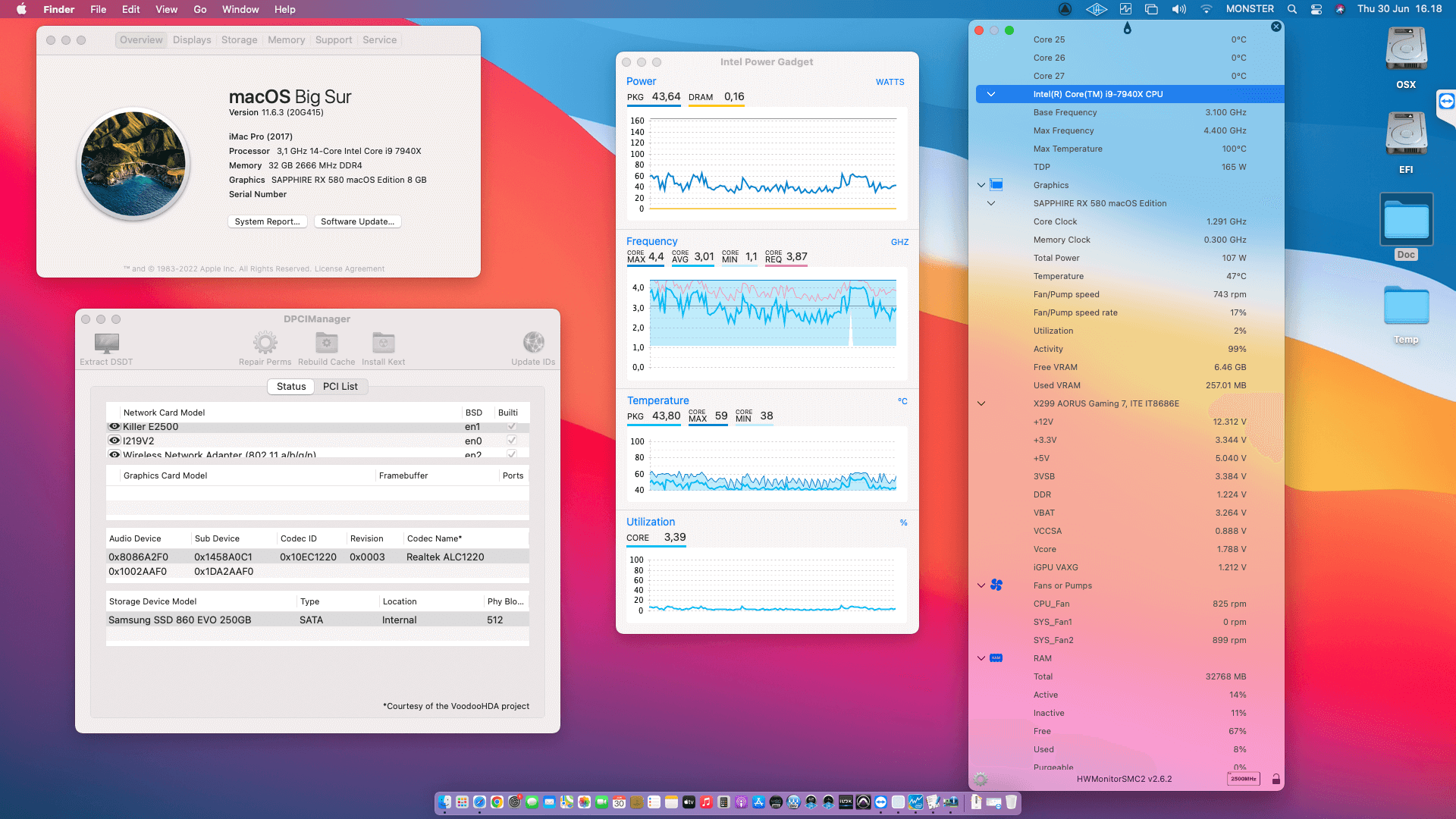 Gigabyte X299 Aorus Gaming 7 + Intel Core i9 7940X + Sapphire RX 580   OpenCore 1