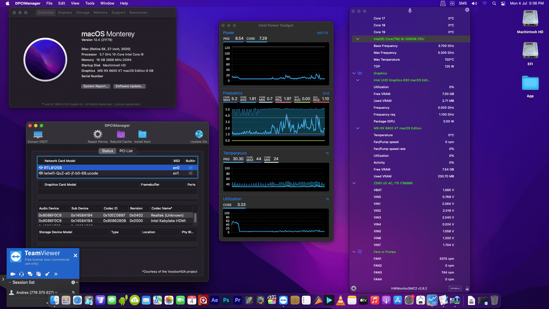 Gigabyte Z590 UD AC + Intel Core i9 10900K + MSI RX 6600 XT   OpenCore 1