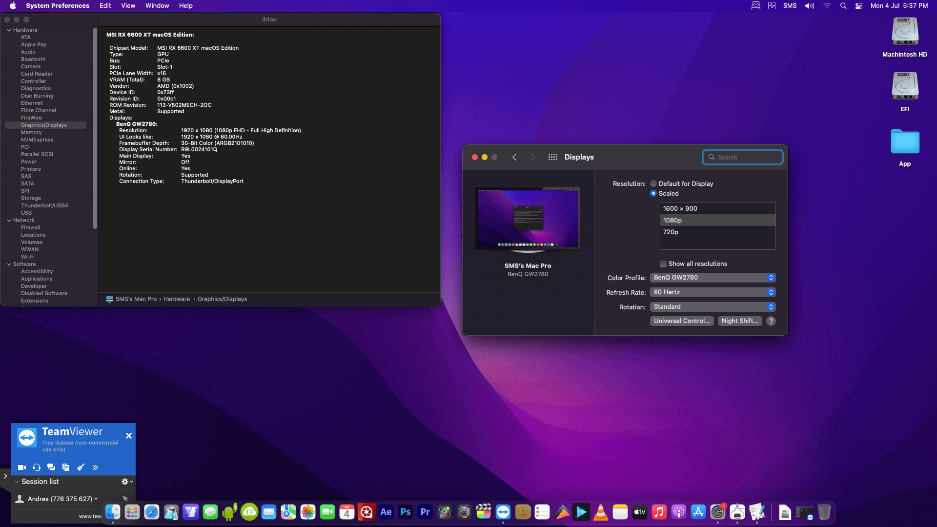 Gigabyte Z590 UD AC + Intel Core i9 10900K + MSI RX 6600 XT   OpenCore 4
