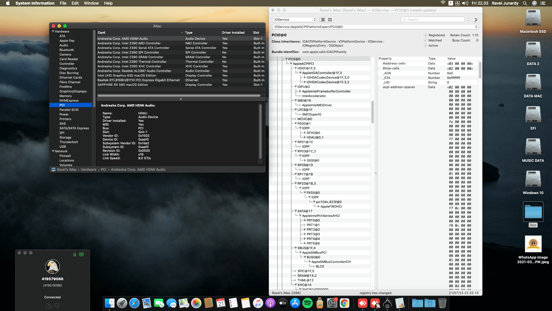 Gigabyte Z390 D + Intel Core i9 9900K + Sapphire RX 580 OpenCore 1