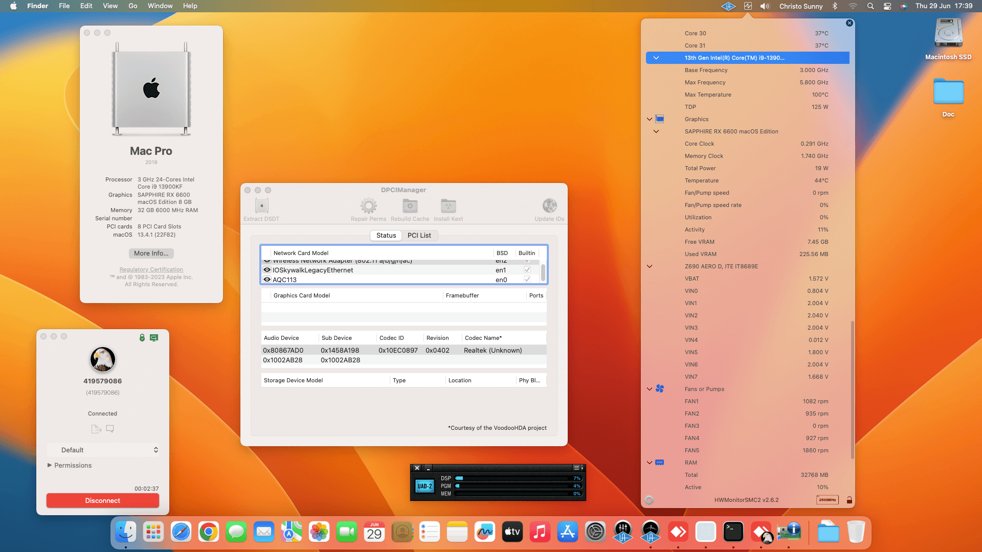 Gigabyte Z690 Aero D + Intel Core i9 13900KF + Sapphire RX 6600   OpenCore 1