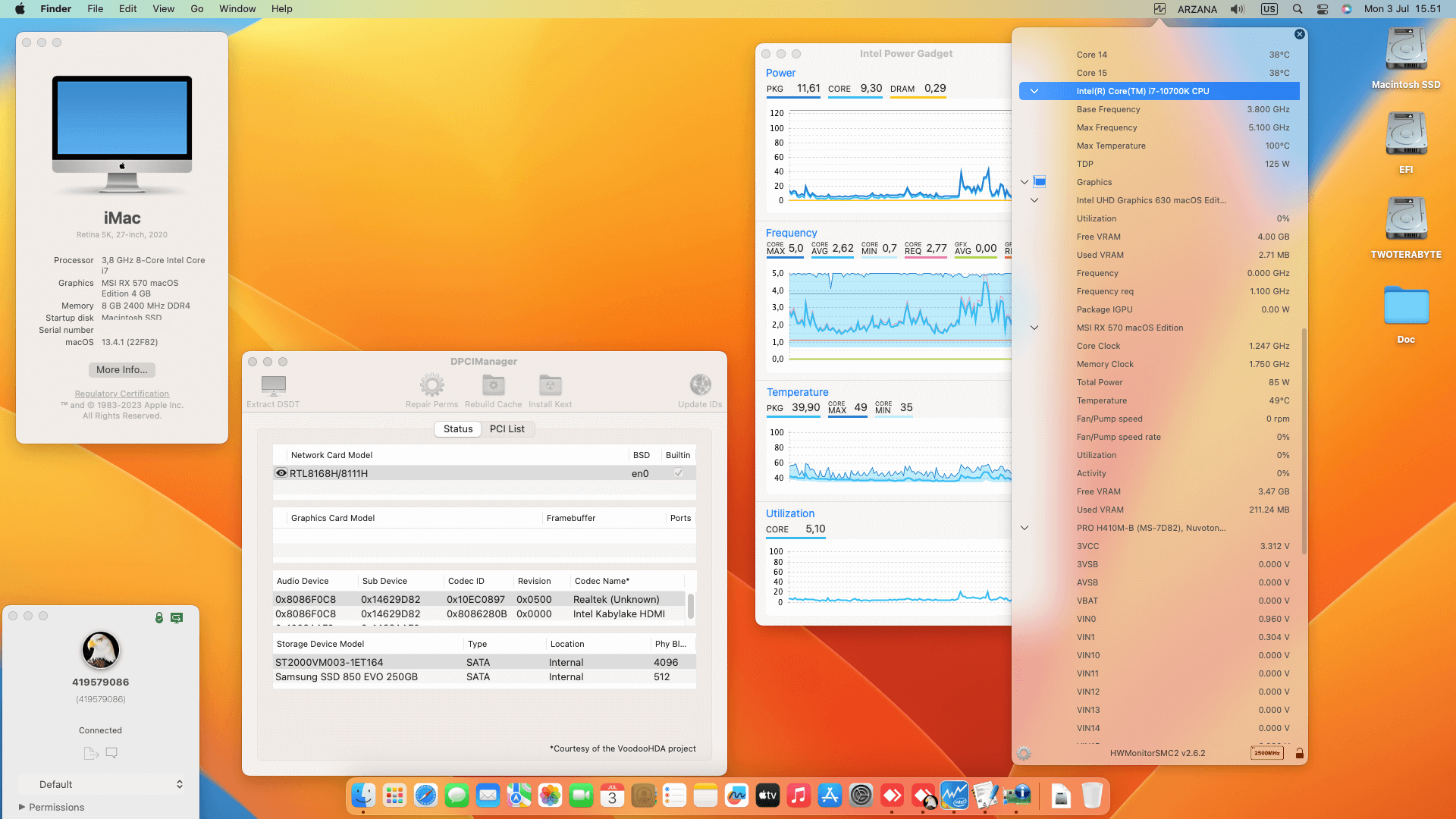 MSI PRO H410M B + Intel Core i7 10700K + MSI RX 570   OpenCore 1