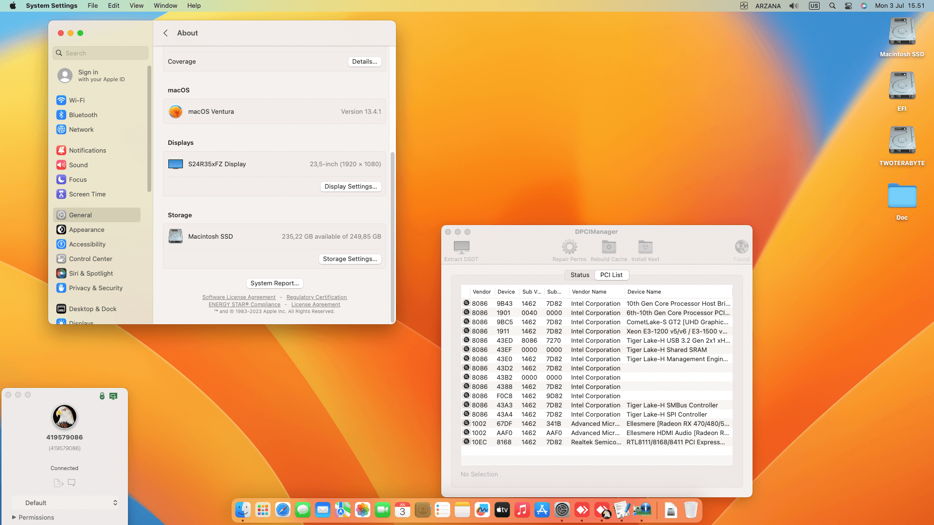 MSI PRO H410M B + Intel Core i7 10700K + MSI RX 570   OpenCore 1