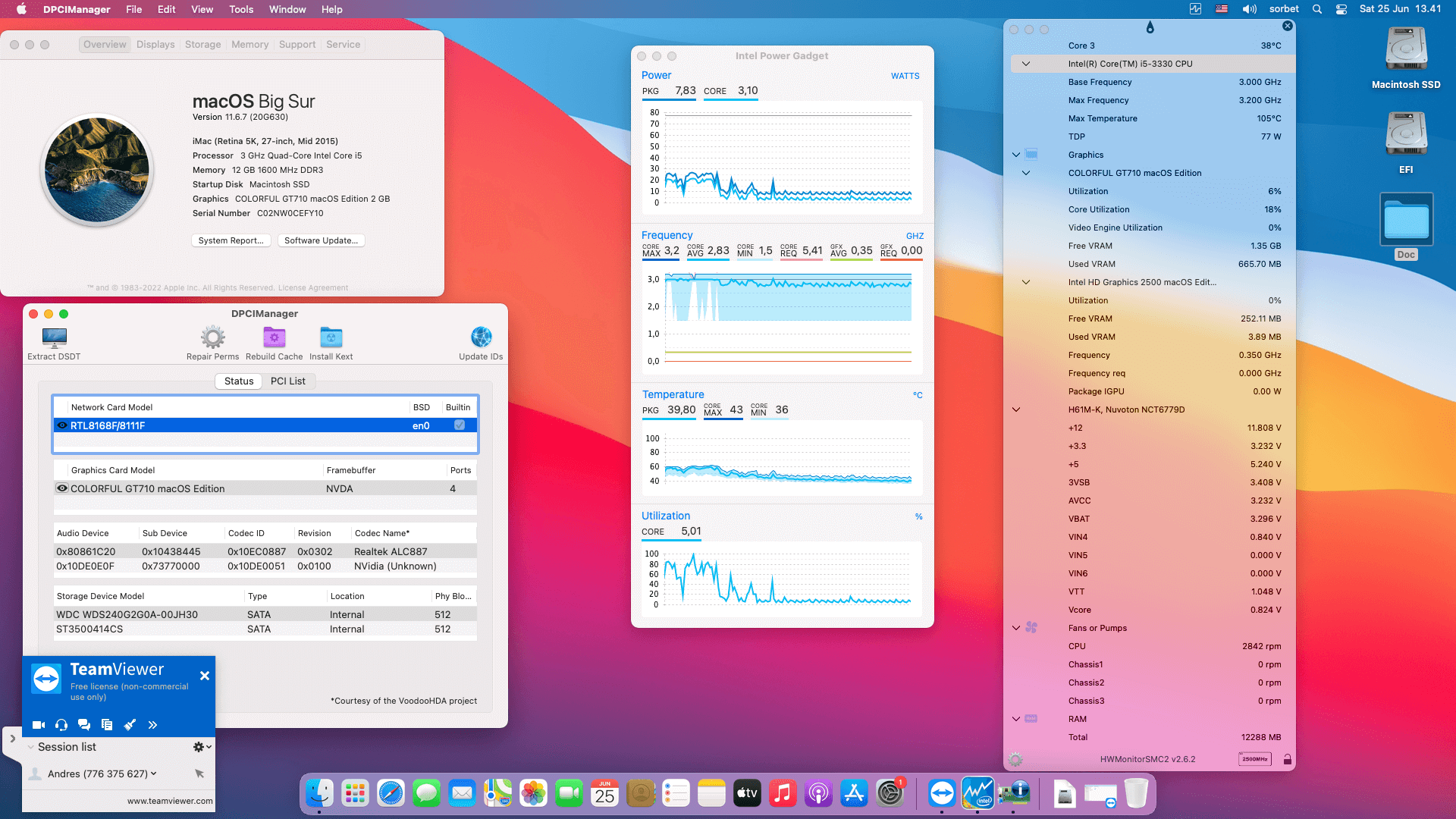 Asus H61M K + Intel Core i5 3330 + Colorful GT710   OpenCore 1