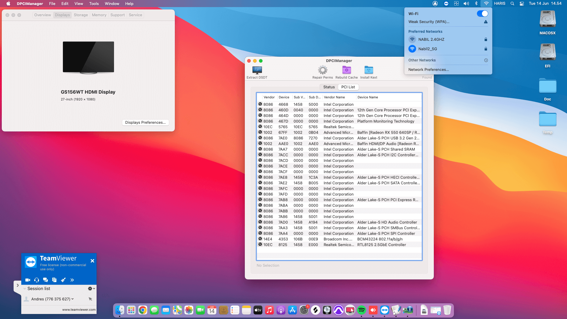 Gigabyte B660M DS3H AX DDR4 + Intel Core i7 12700F + Biostar RX 560   OpenCore 2